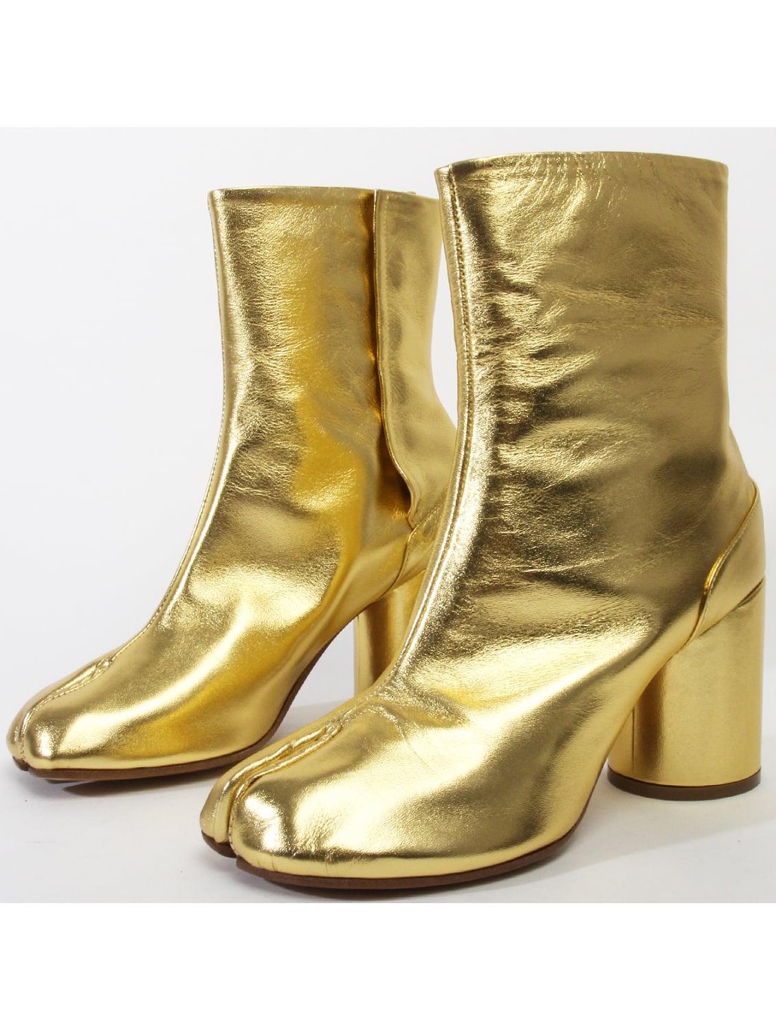 Maison Margiela Leather Tabi Boot in Gold (Metallic) - Lyst