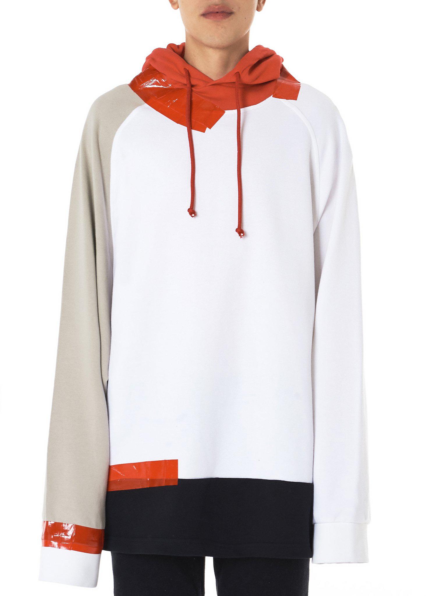 Lyst - Raf Simons Duct Tape Applique Assemblage Hoodie in White for Men