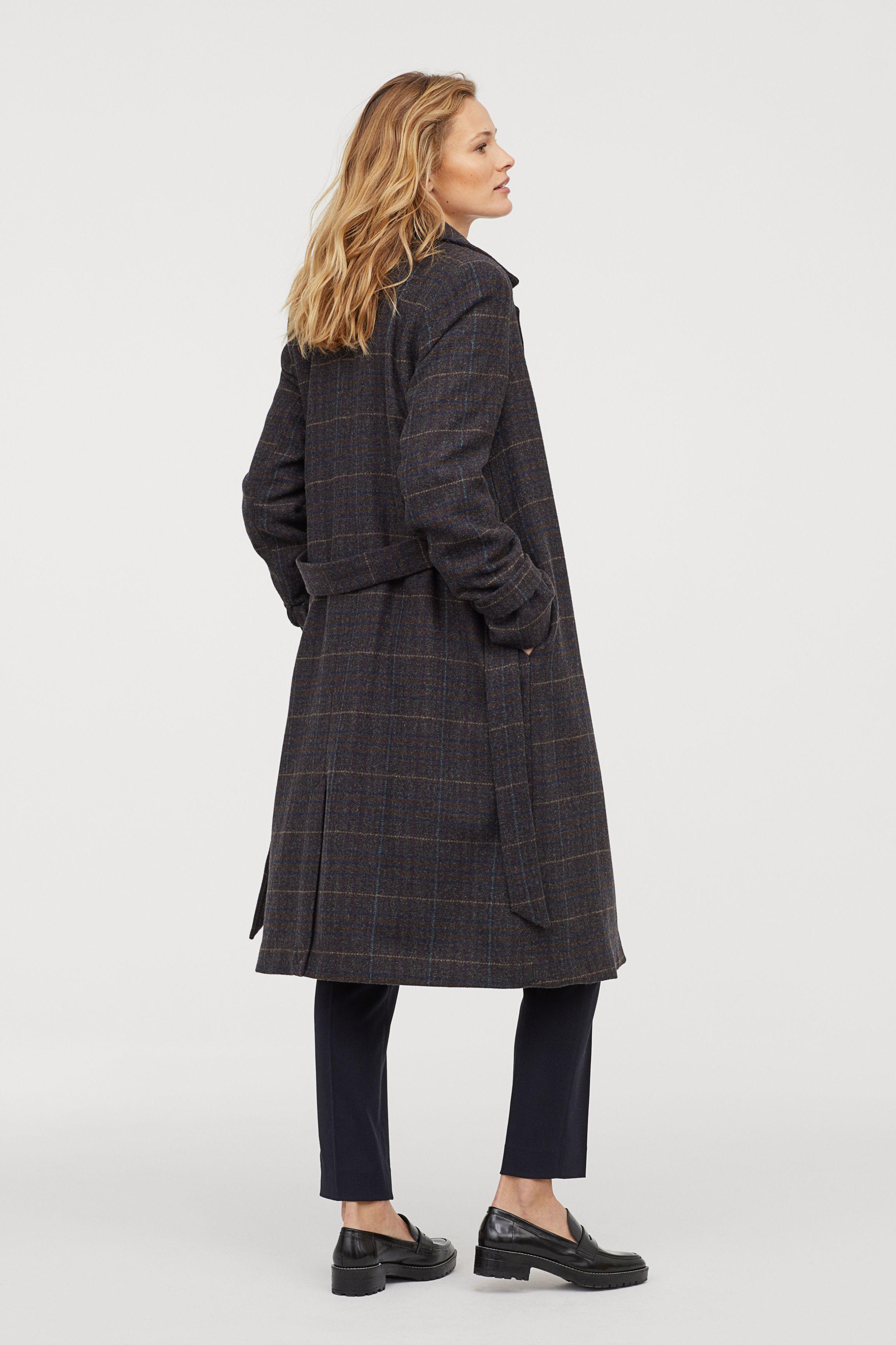 H&M Wool-blend Coat in Black - Lyst