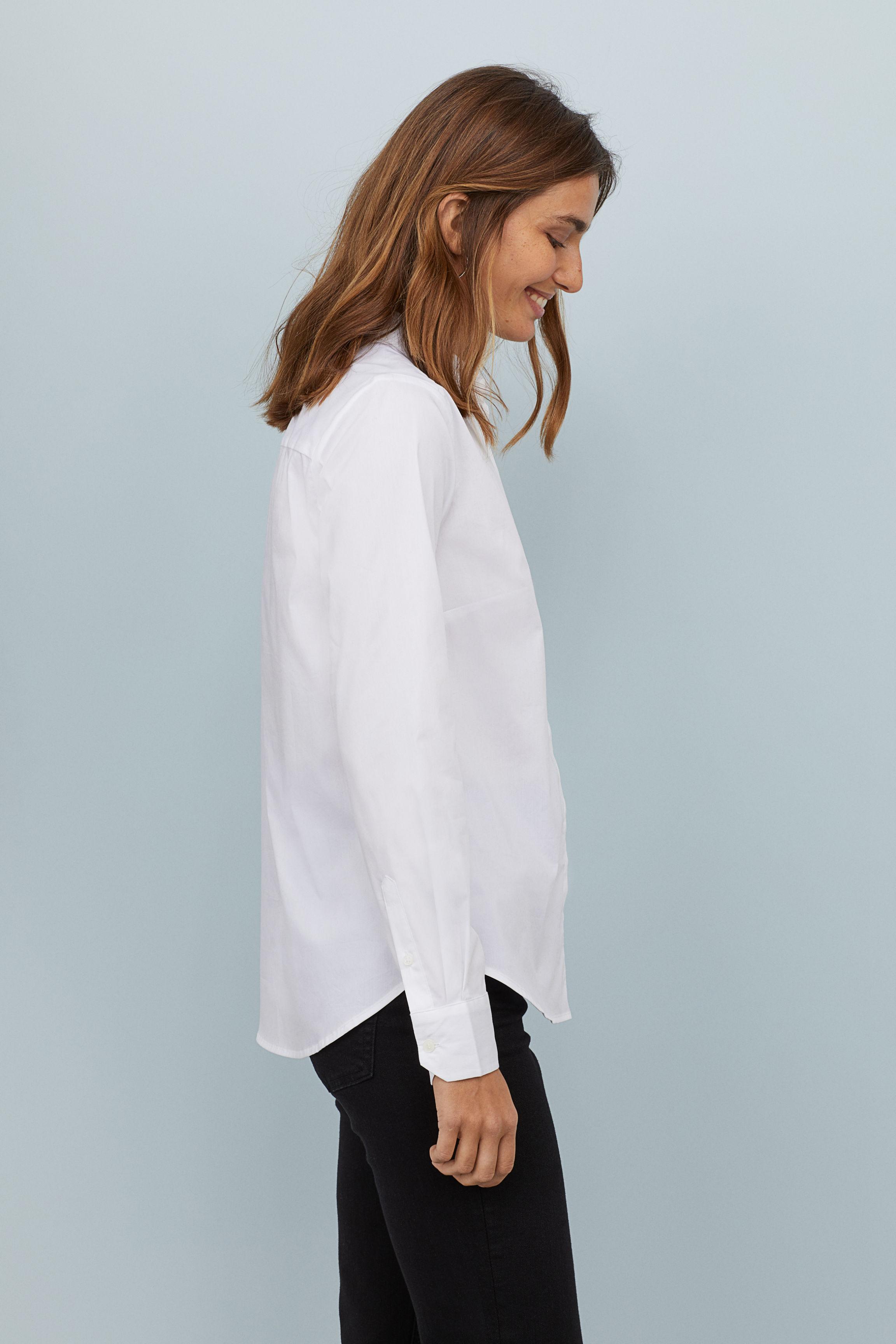 women's white fitted shirt