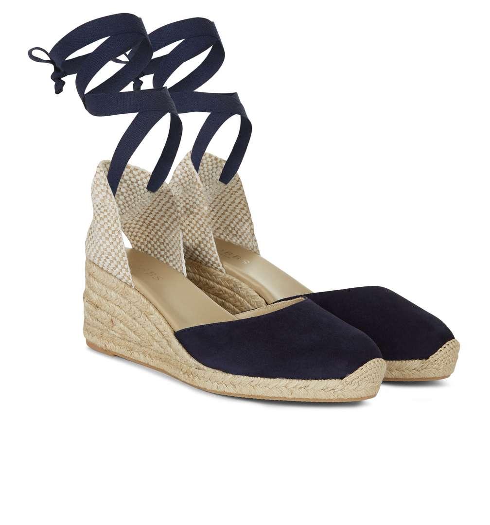 Hobbs Leather Julie Espadrille in Navy (Blue) - Lyst