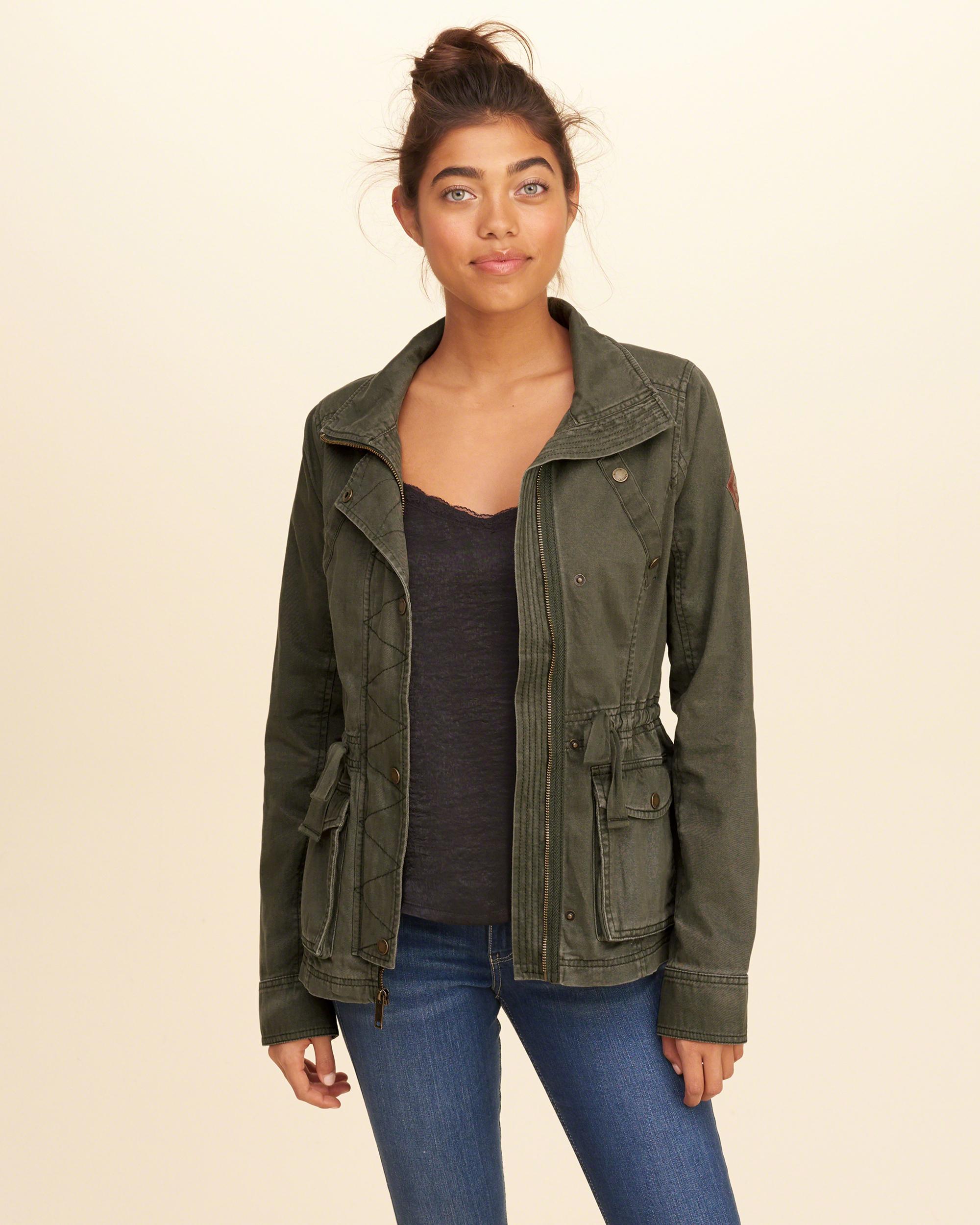 Lyst - Hollister Twill Shirt Jacket in Green