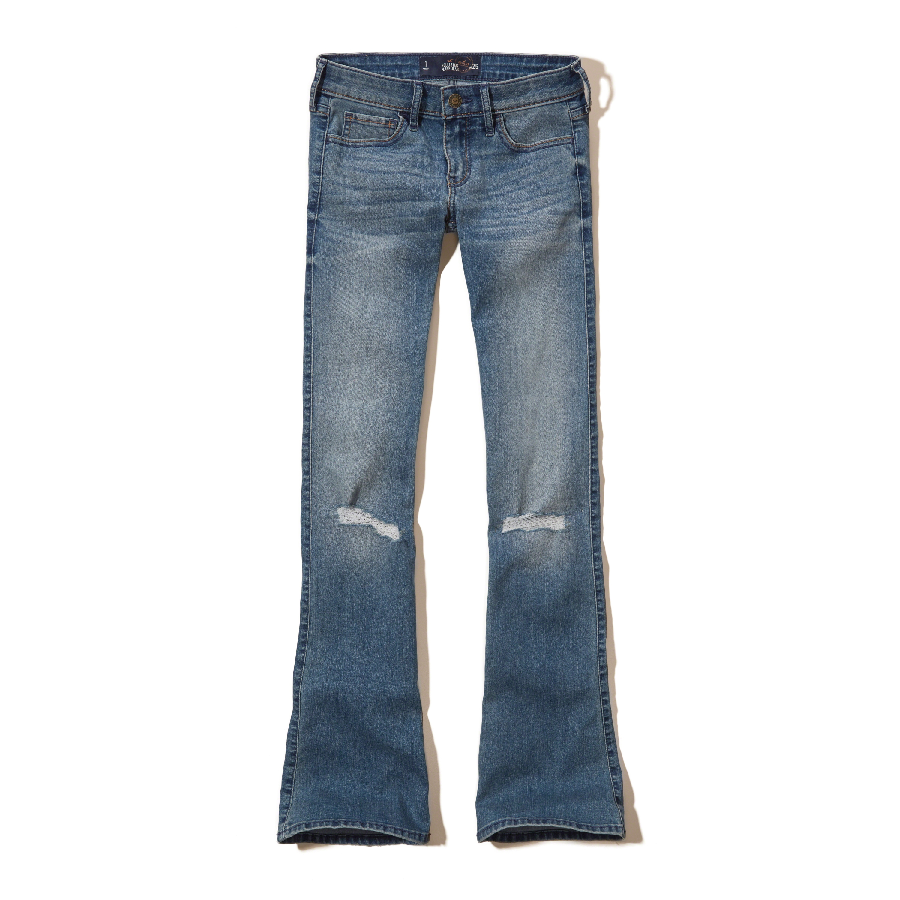 Lyst - Hollister Low-rise Flare Jeans In Blue