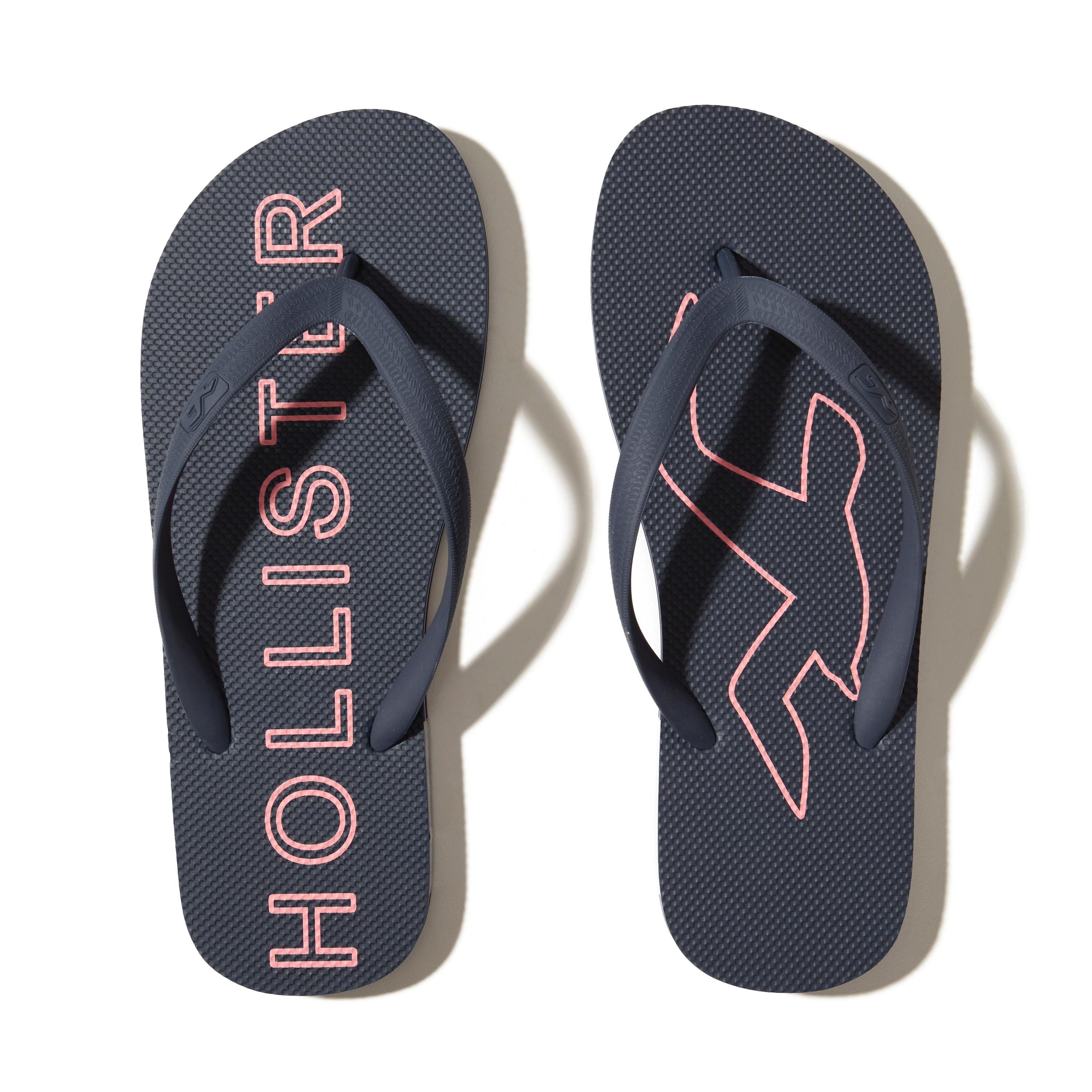hollister logo flip flops in blue for lyst hollister logo flip flops in blue for lyst
