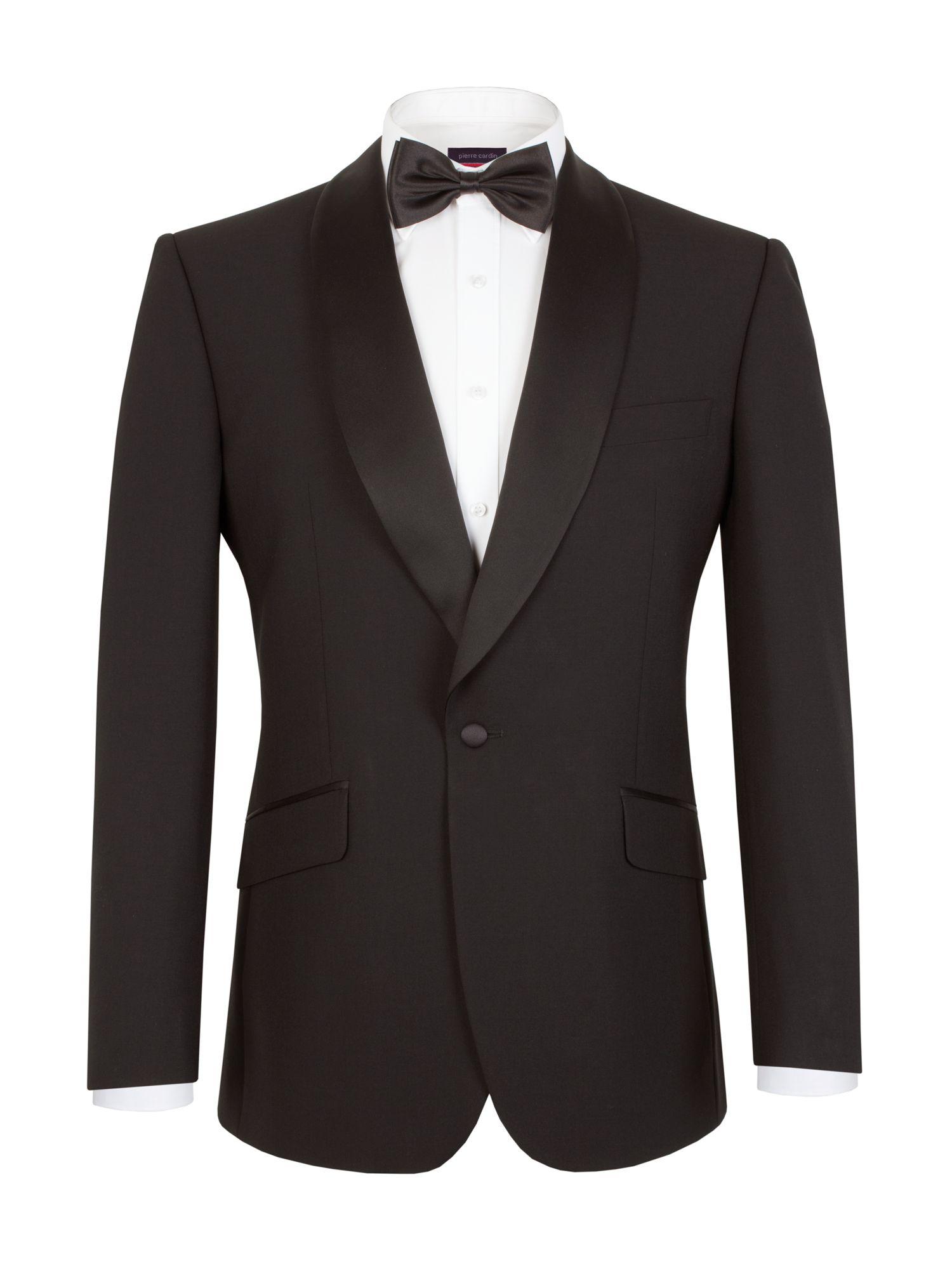 Pierre cardin Plain Notch Collar Classic Fit Jacket in Black for Men | Lyst