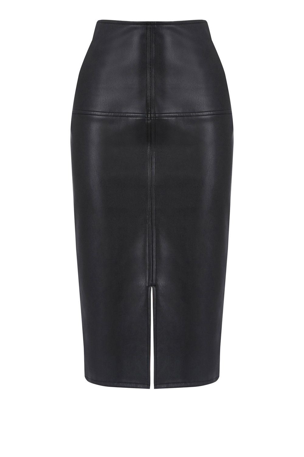 warehouse faux leather pencil skirt in black lyst warehouse faux leather pencil skirt in black lyst