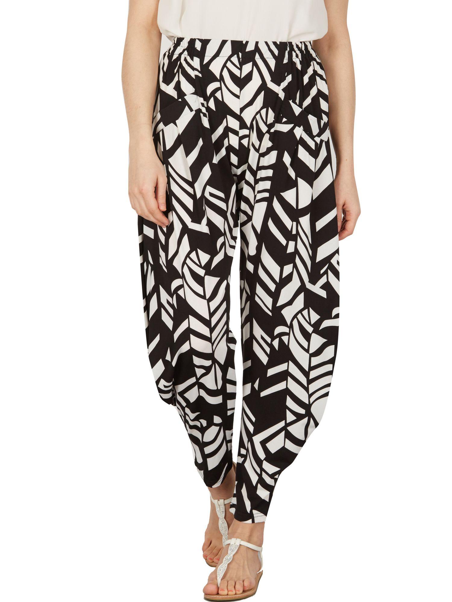 Abstract Print Basic Pants