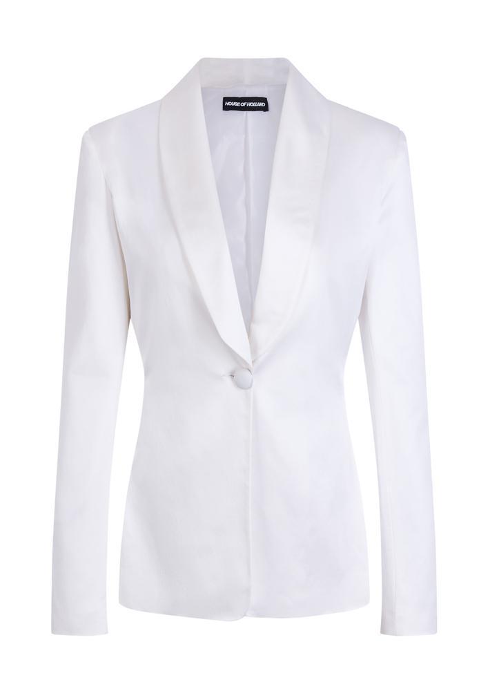 House of Holland White Satin Tailored Jacket in White - Lyst