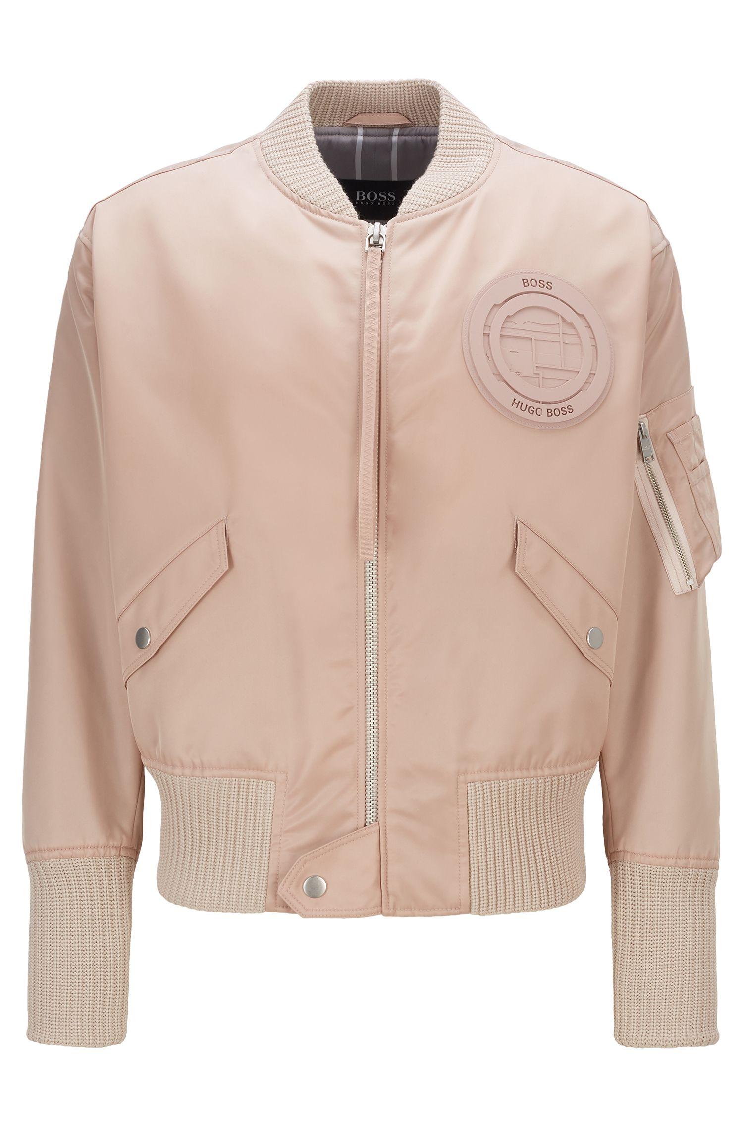 BOSS Fashion Show Bomber Jacket In Twill With Collection Emblem in Pink ...