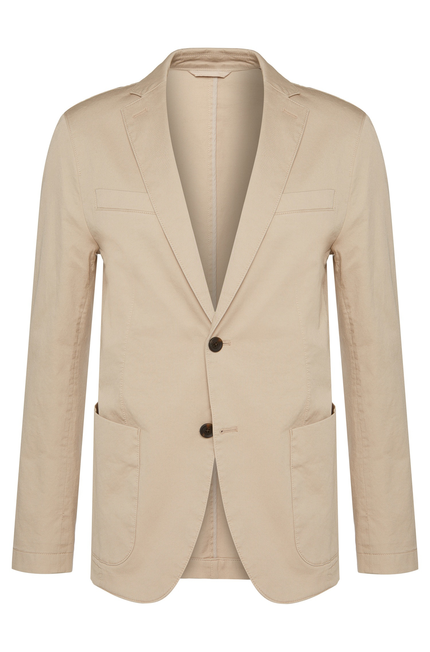 Boss Jacket In Stretch In Cotton With Patch Pockets 'narvikw' in