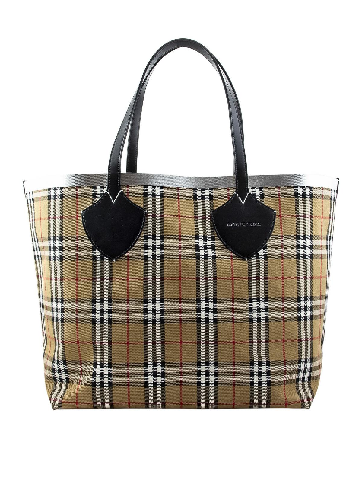 Burberry The Giant Vintage Check Cotton Tote Bag in Beige (Natural) - Lyst