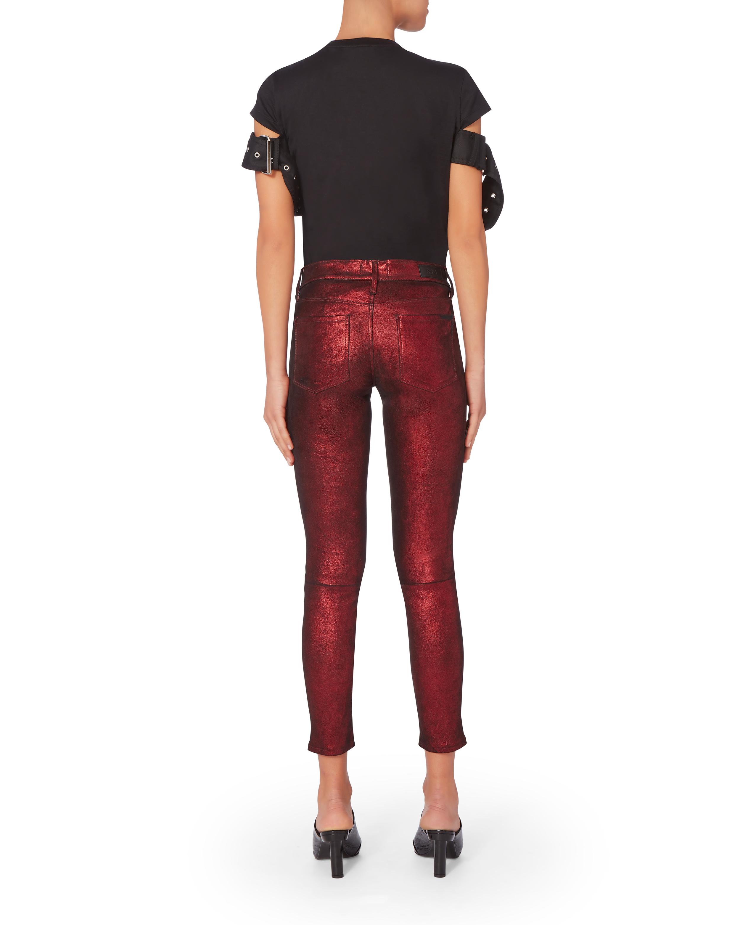 crimson red pants