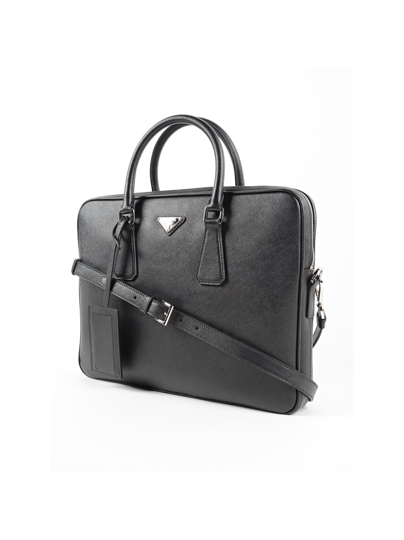 Prada Saffiano Travel in Gray for Men (Nero) | Lyst  