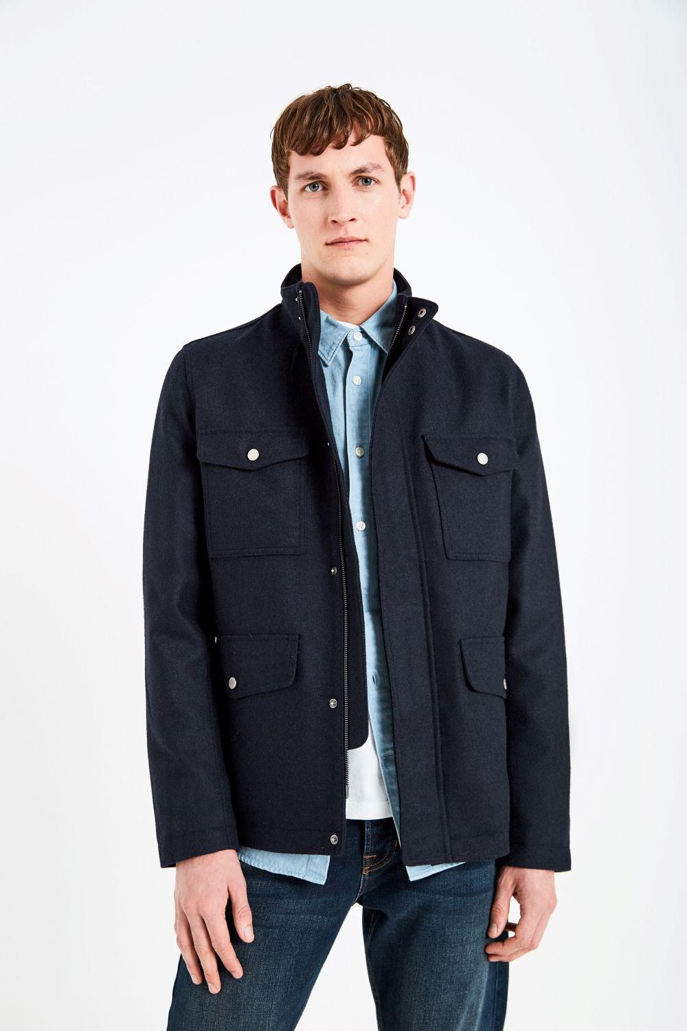Lyst - Jack Wills Bordfield Wool Military Jacket in Blue for Men