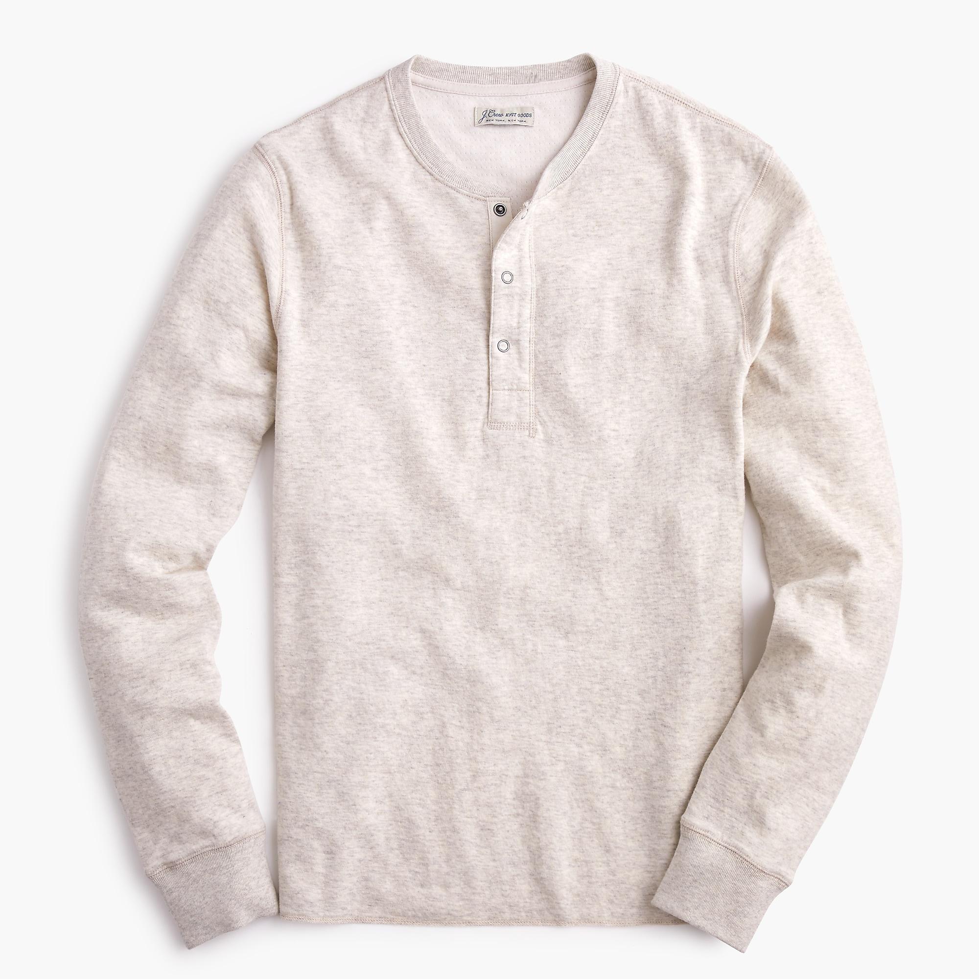 J.Crew Cotton Double-knit Henley in Natural for Men - Save 73% - Lyst