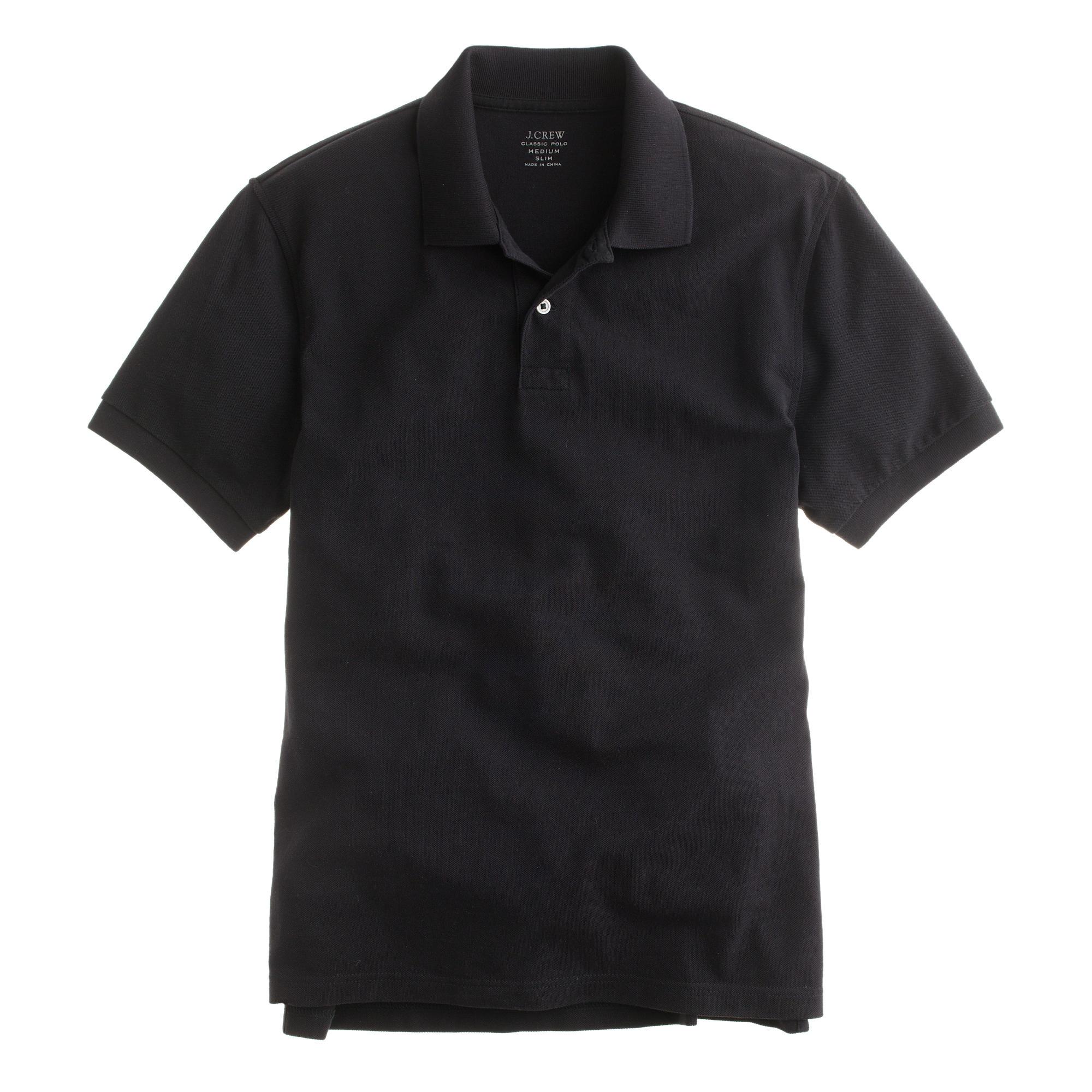 J.crew Slim Classic Piqué Polo Shirt in Black for Men | Lyst