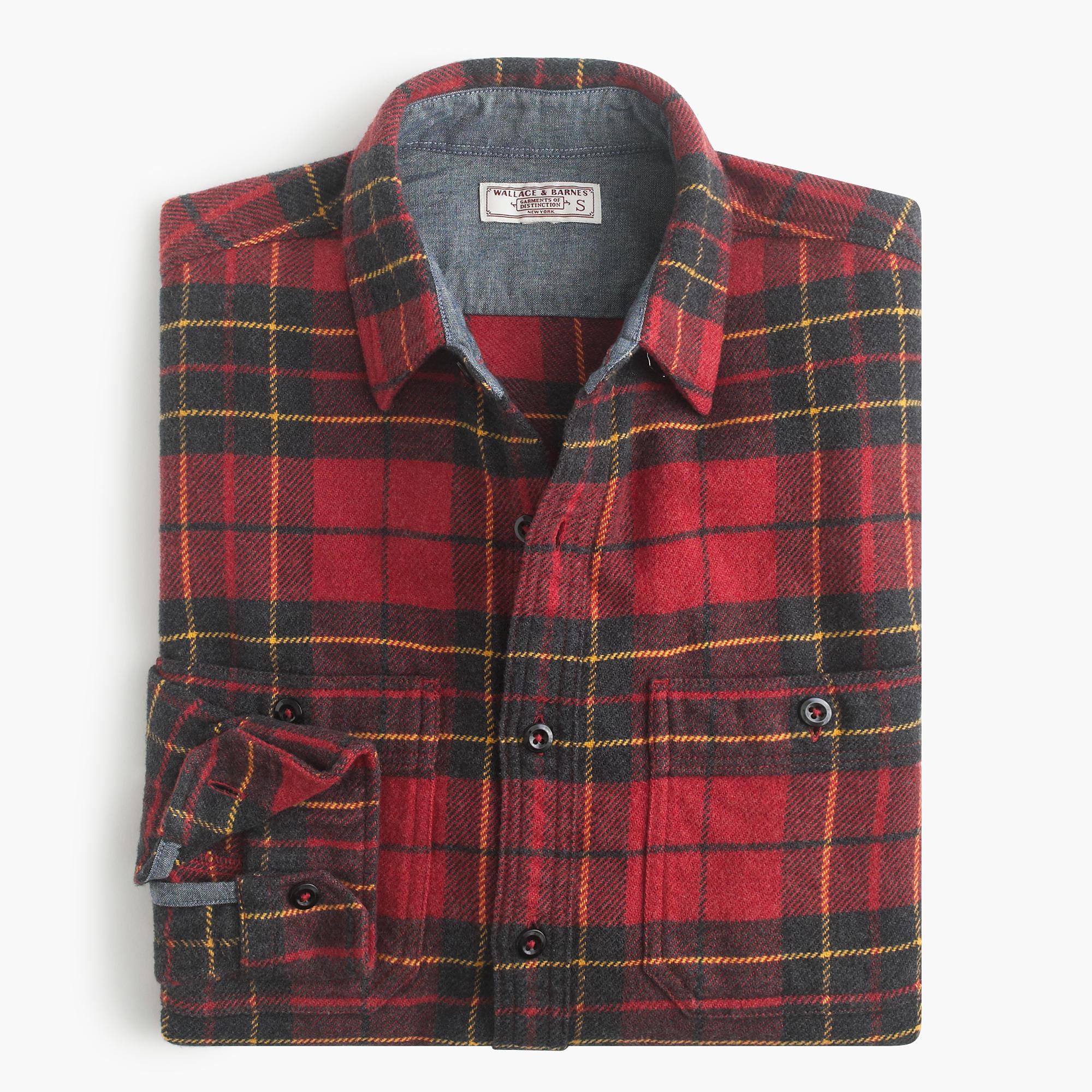 J.crew Wallace & Barnes Heavyweight Flannel In Brodie Tartan in Red for ...