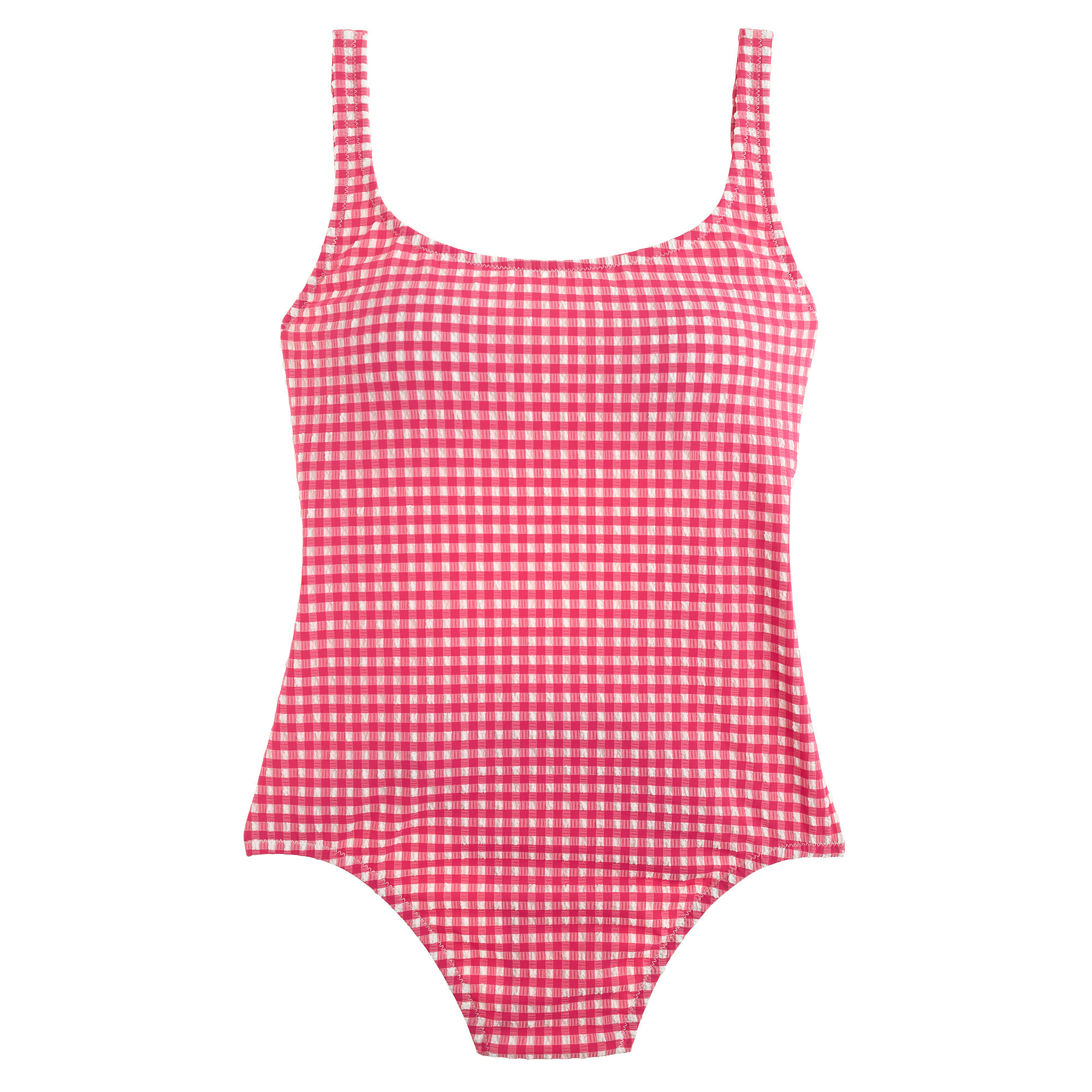 Lyst - J.Crew Scoopneck One-piece Swimsuit In Gingham Seersucker in Red