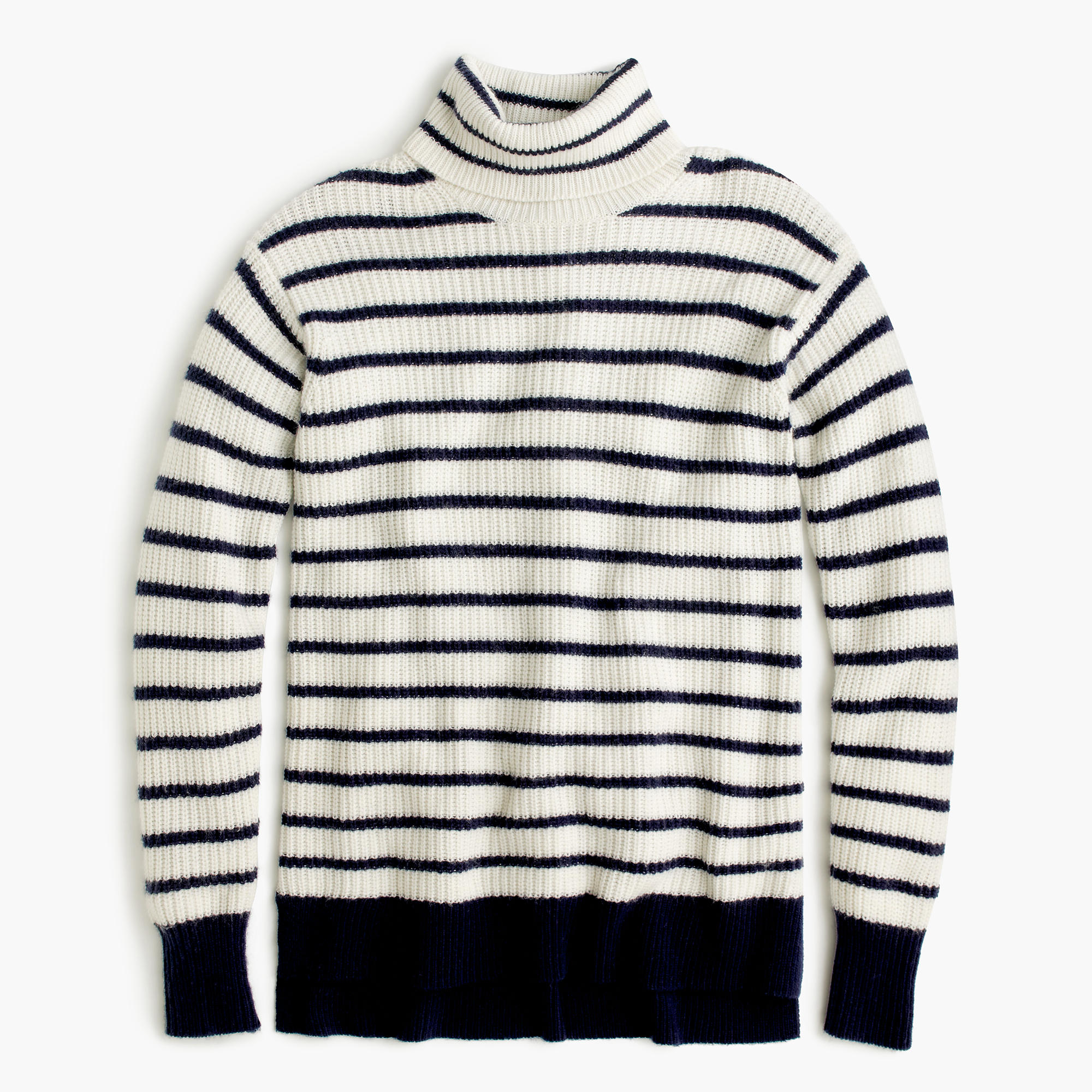 J.crew Ribbed Relaxed Wool Turtleneck Sweater In Stripe for Men | Lyst