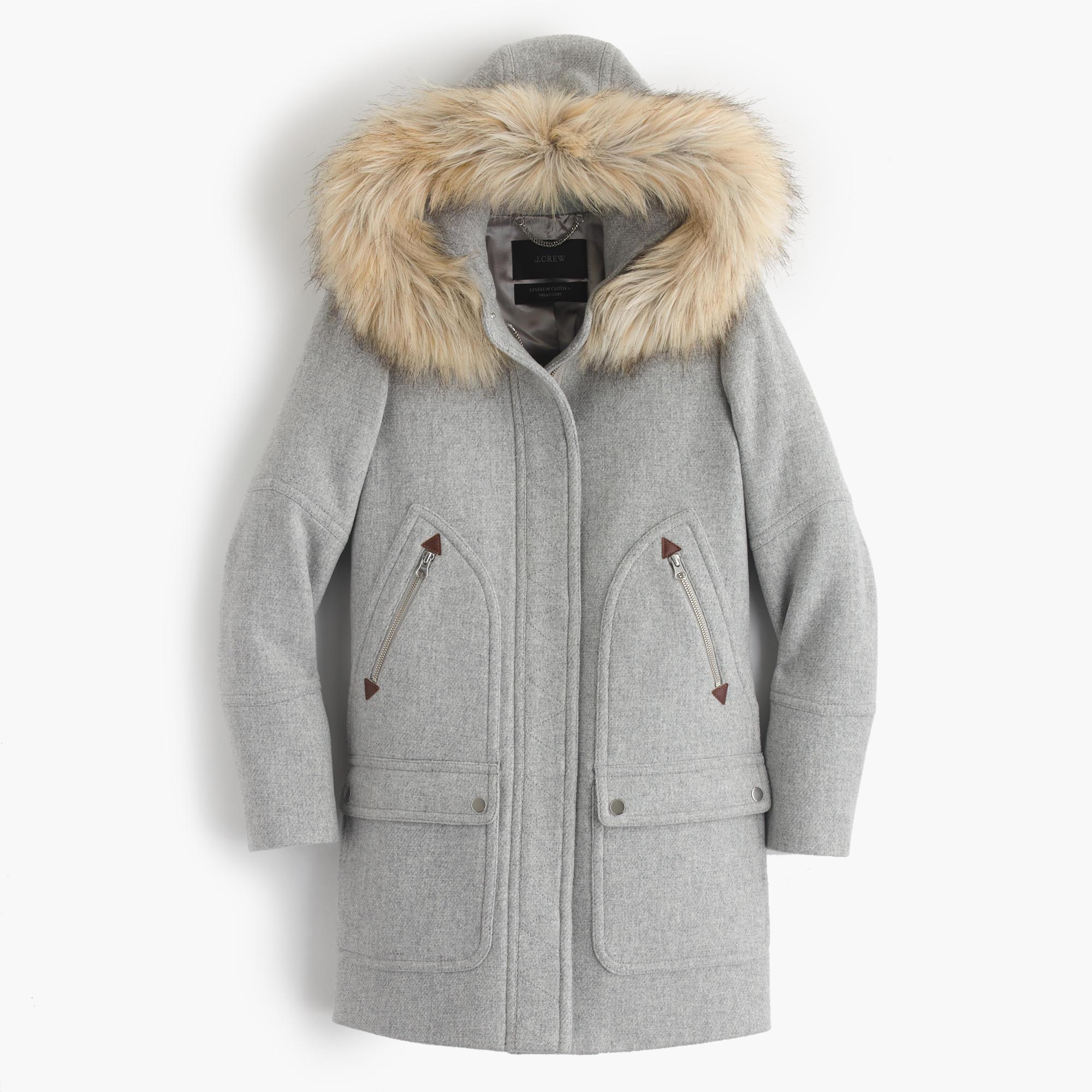 J.crew Tall Chateau Parka In Stadium-cloth in Gray | Lyst