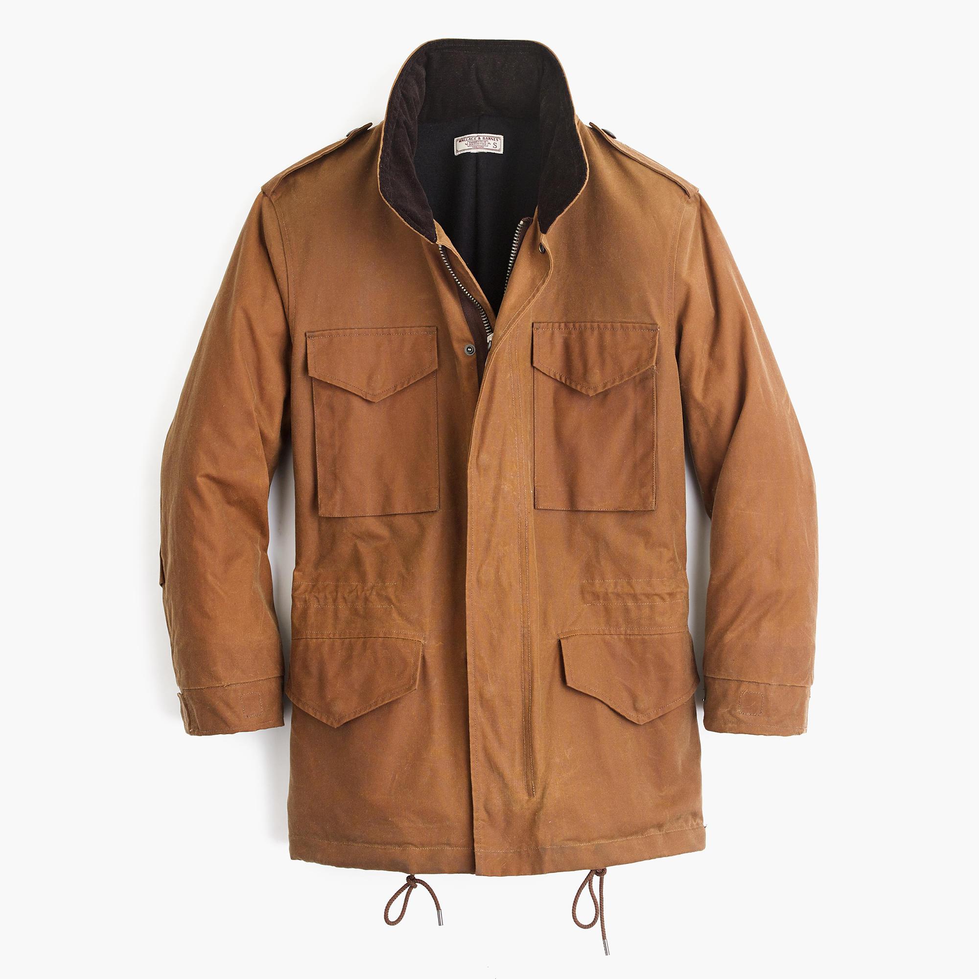 J.crew Wallace & Barnes Waxed Cotton M-65 Jacket in Brown for Men | Lyst