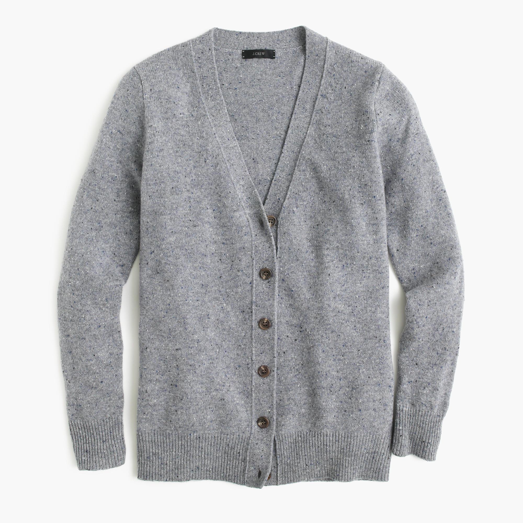 Lyst - J.Crew Classic V-neck Cardigan In Donegal Wool in Gray