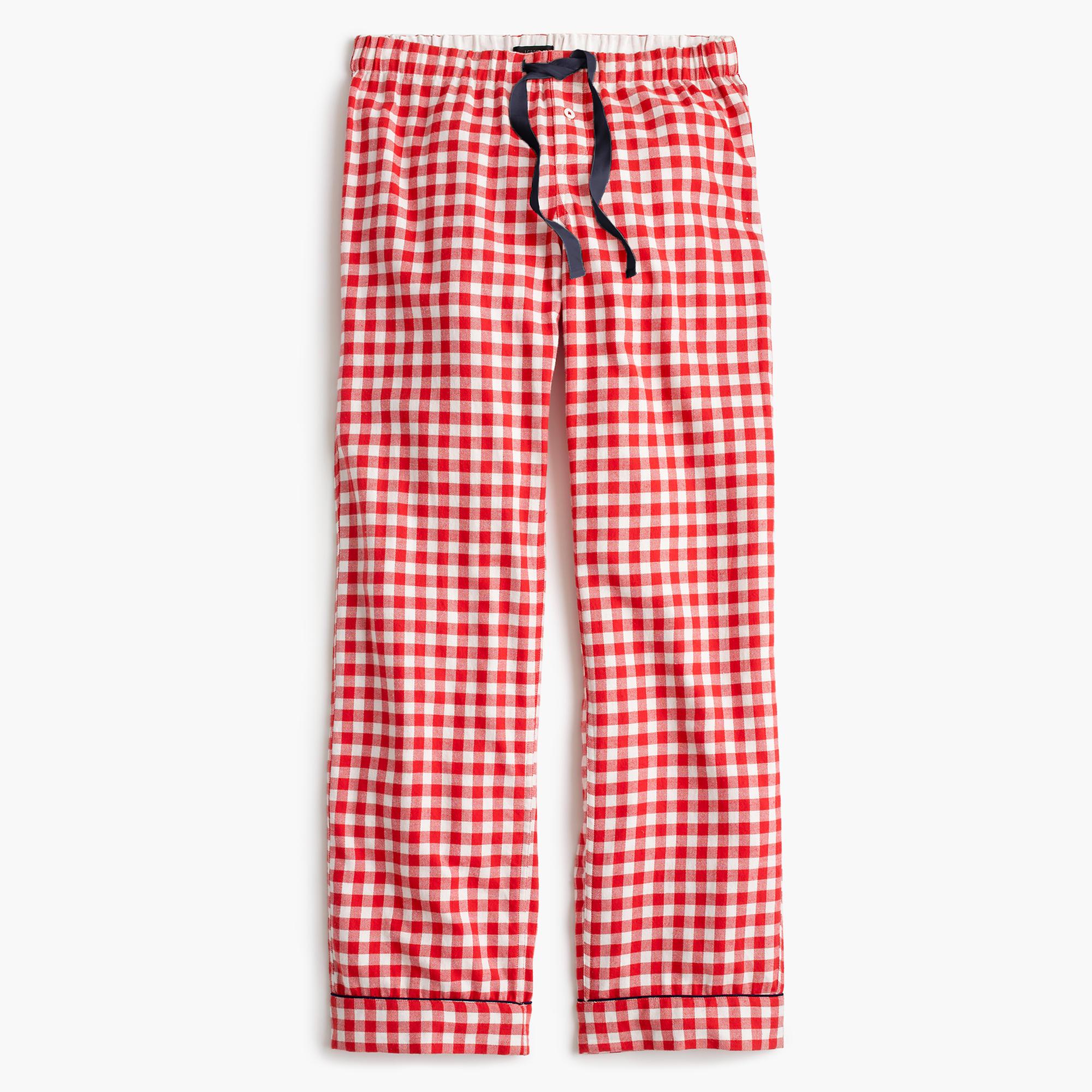 J.Crew Petite Gingham Flannel Pajama Pant in Red - Lyst