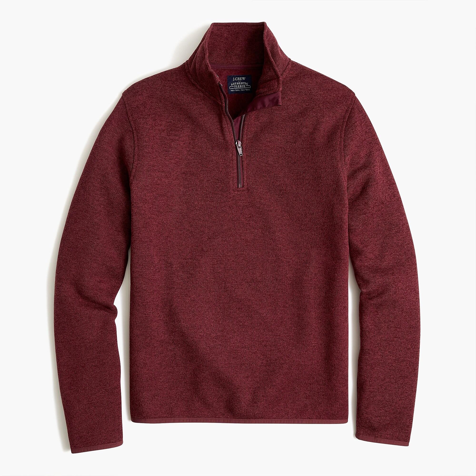 J.Crew Sweater Fleece Half-zip in Heather Bordeaux (Red) for Men - Save ...