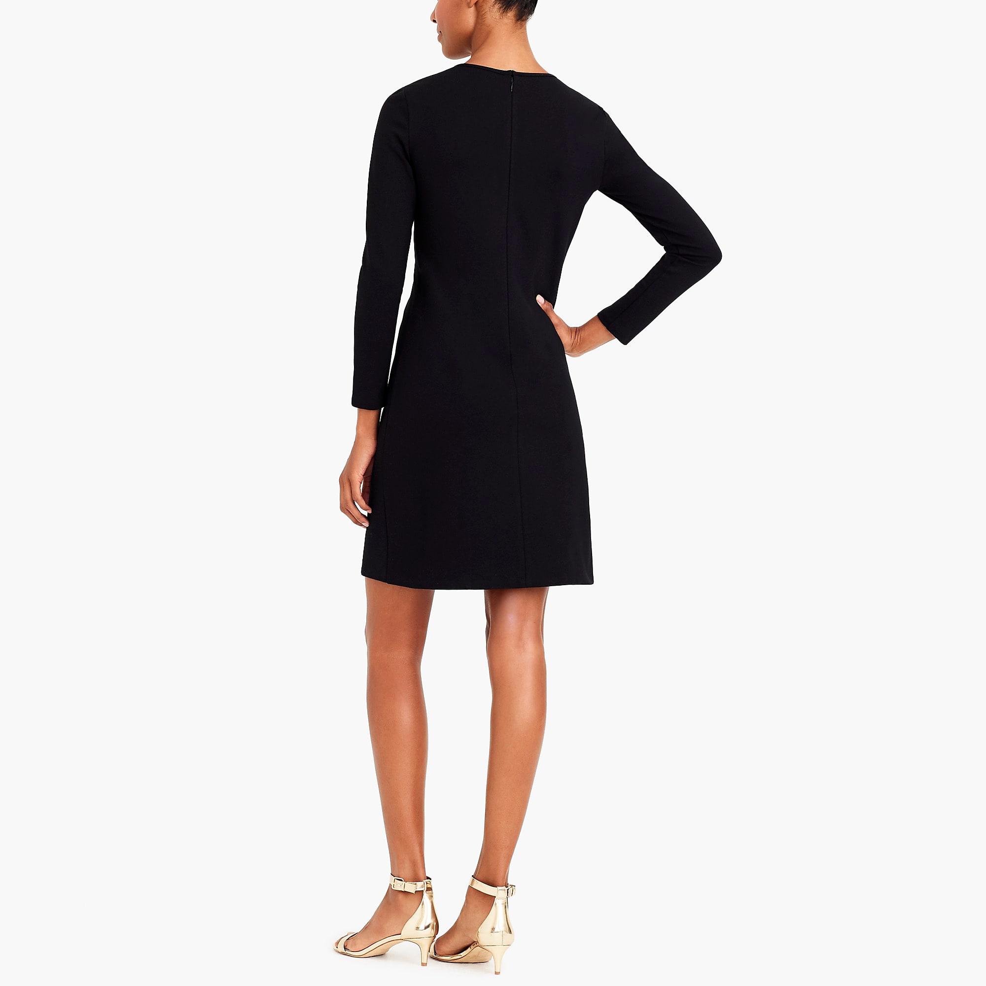 J.Crew Synthetic Long-sleeve Stretch Ponte Dress in Black - Lyst