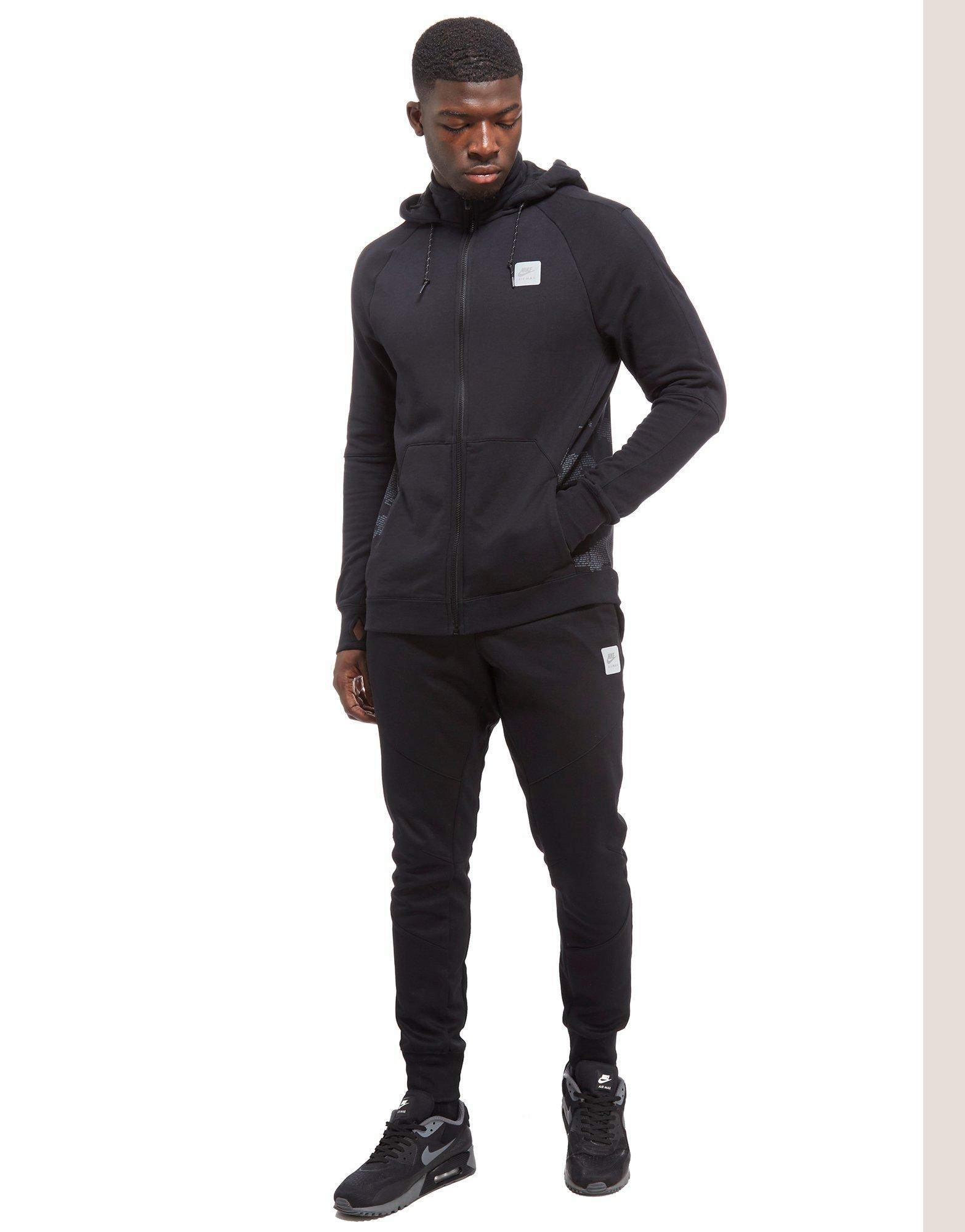 Nike Cotton Air Max Ft Full Zip Hoody in Black for Men Lyst Men's Black Air Max Ft Full Zip Hoodie