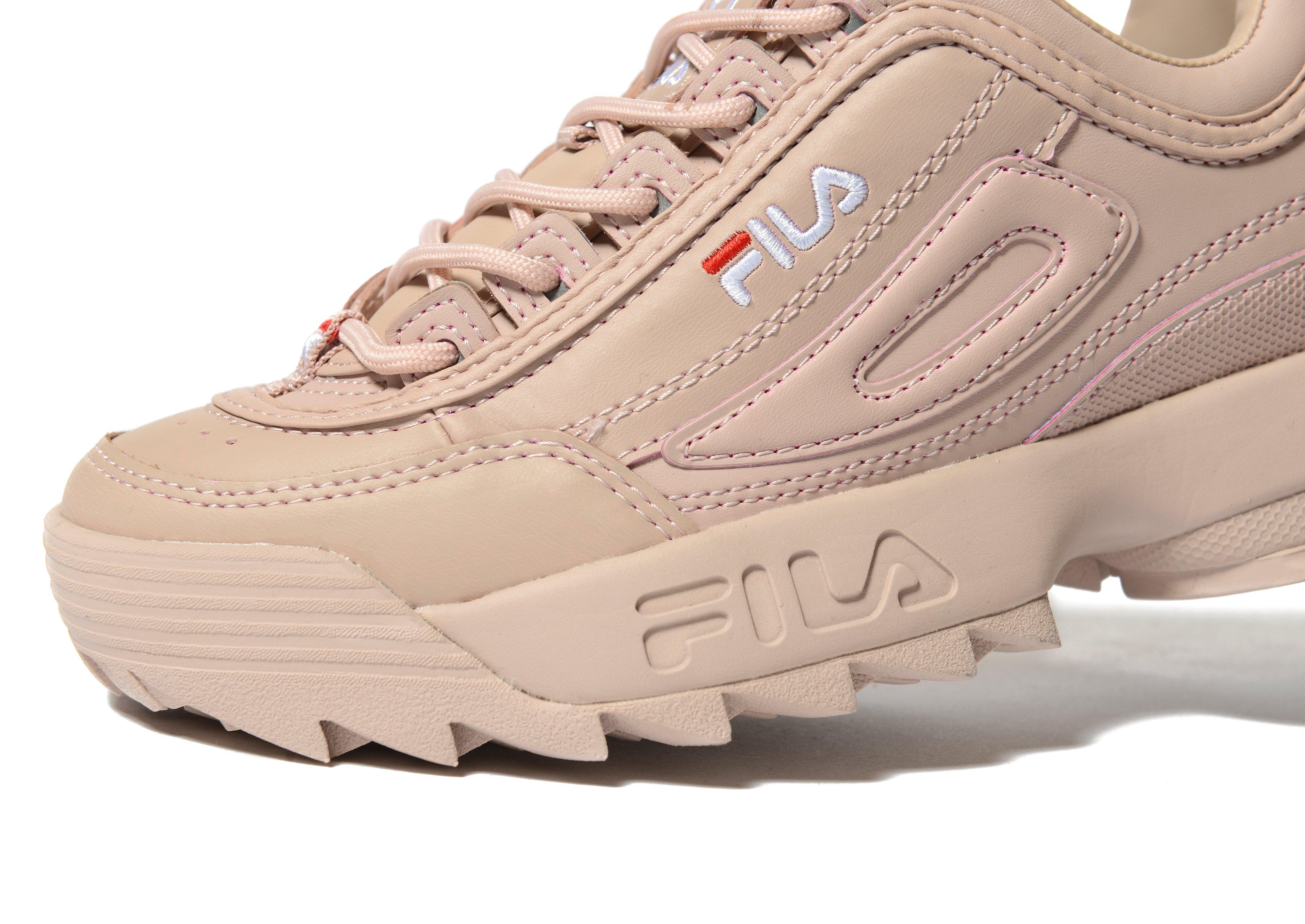 fila white & pink disruptor ii premium fade trainers