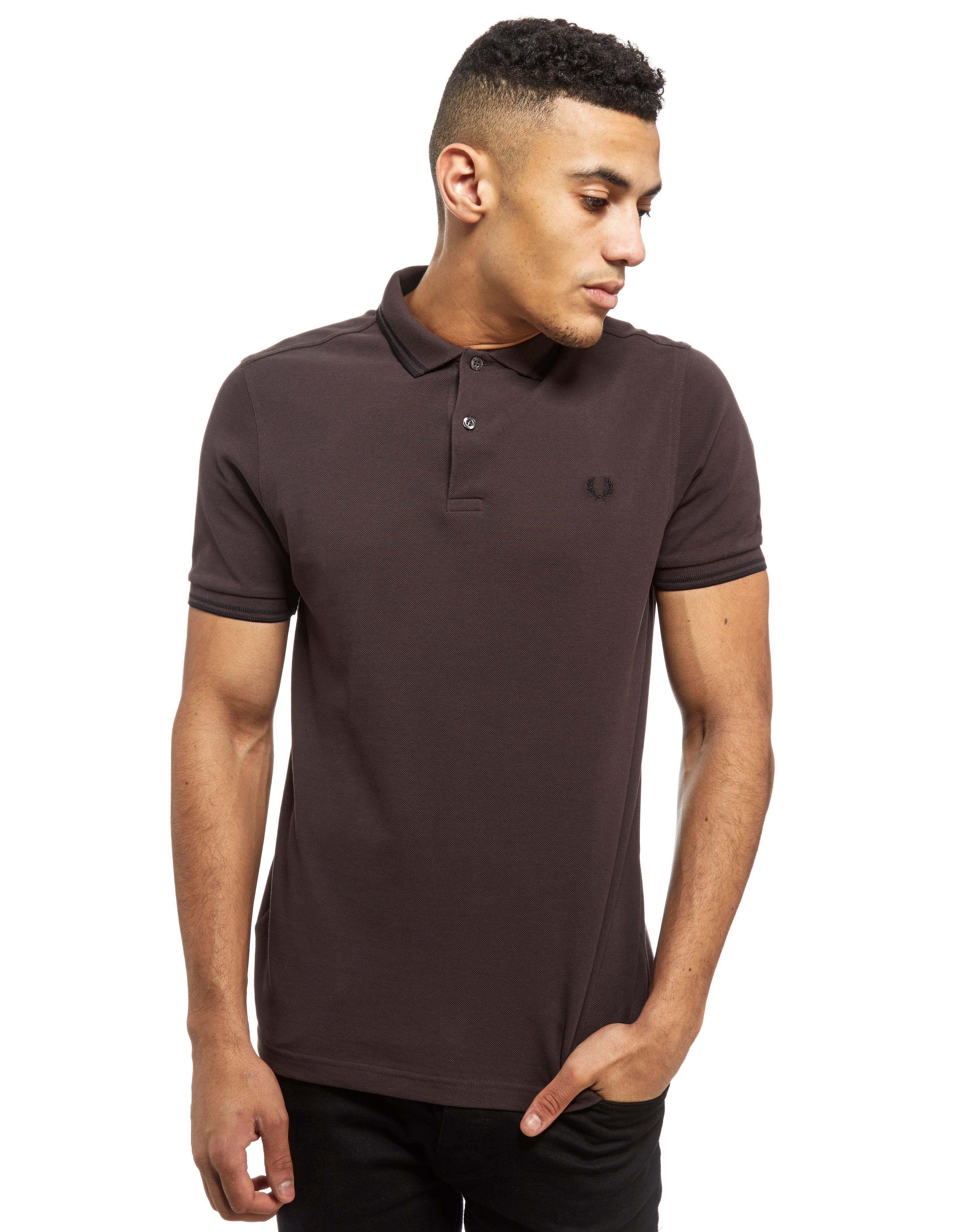 Fred Perry Twin Tipped Short Sleeve Polo Shirt in Brown ...