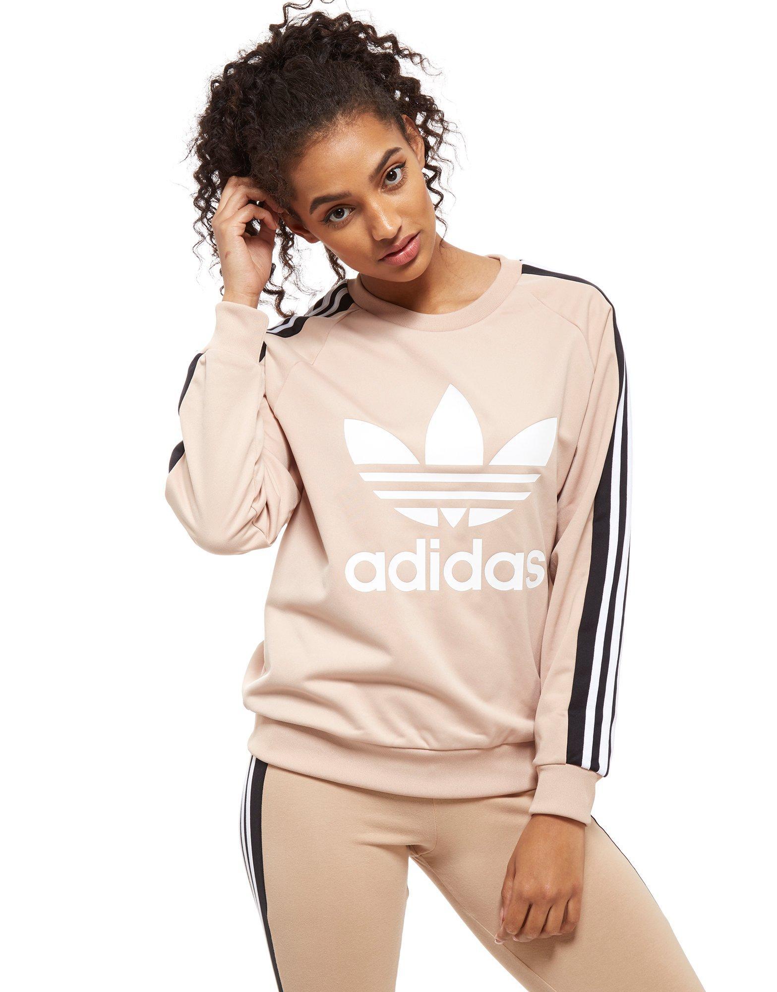 Lyst - Adidas Originals 3-stripe Panel Crew Sweatshirt in White