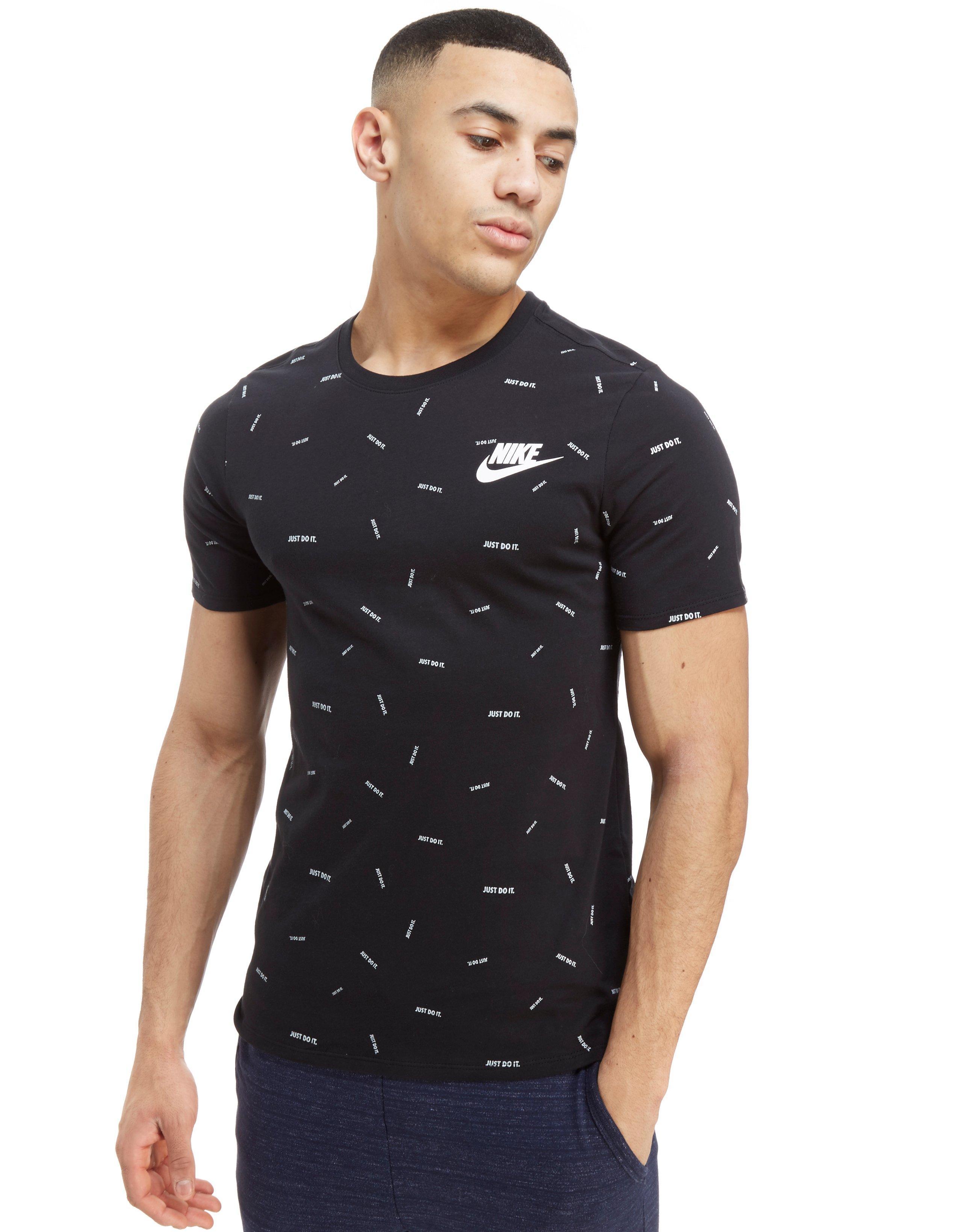 Nike Cotton Just Do It All Over Print T-shirt in Black for Men - Lyst