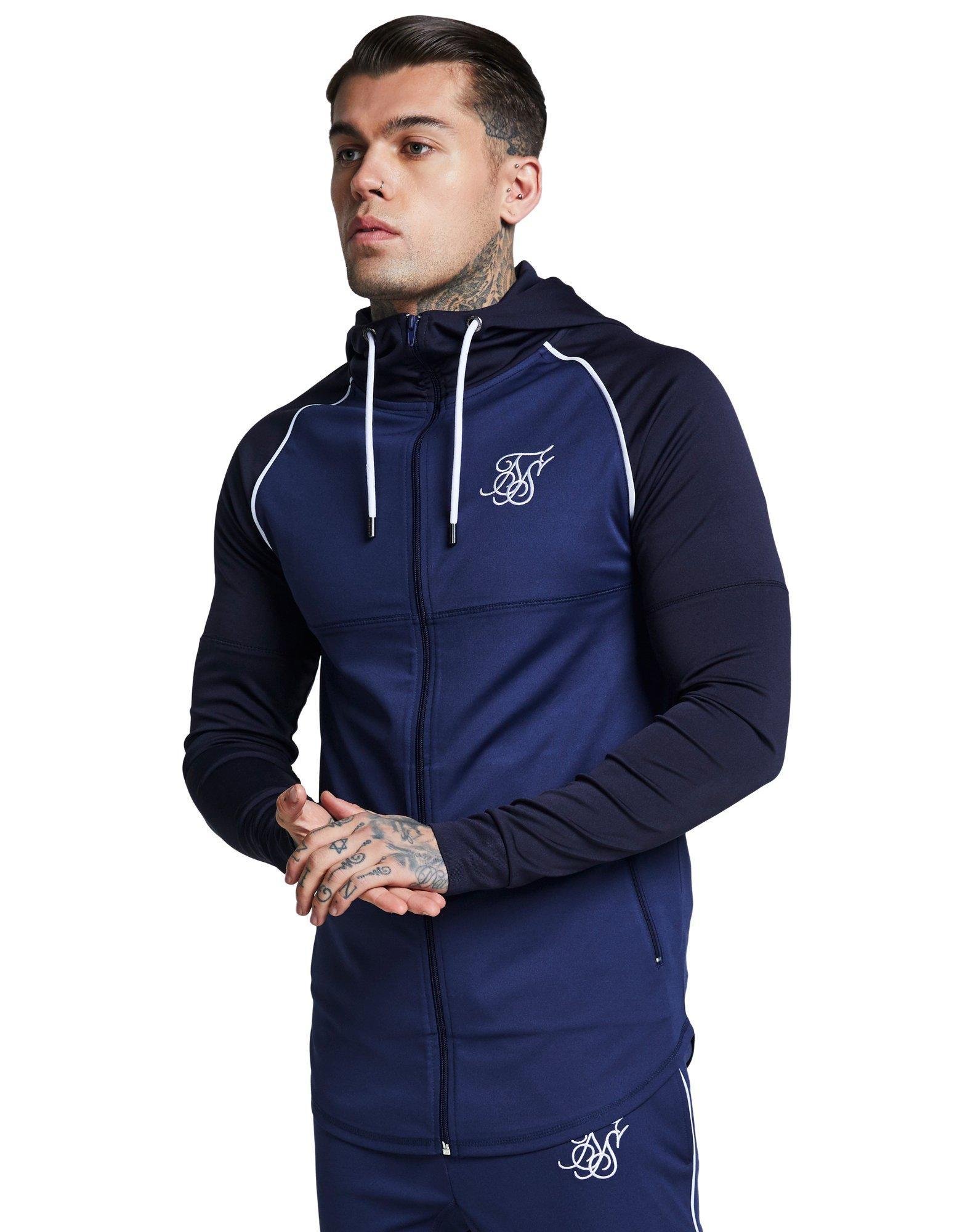 Lyst - Siksilk Zonal Zip Through Hoodie in Blue for Men