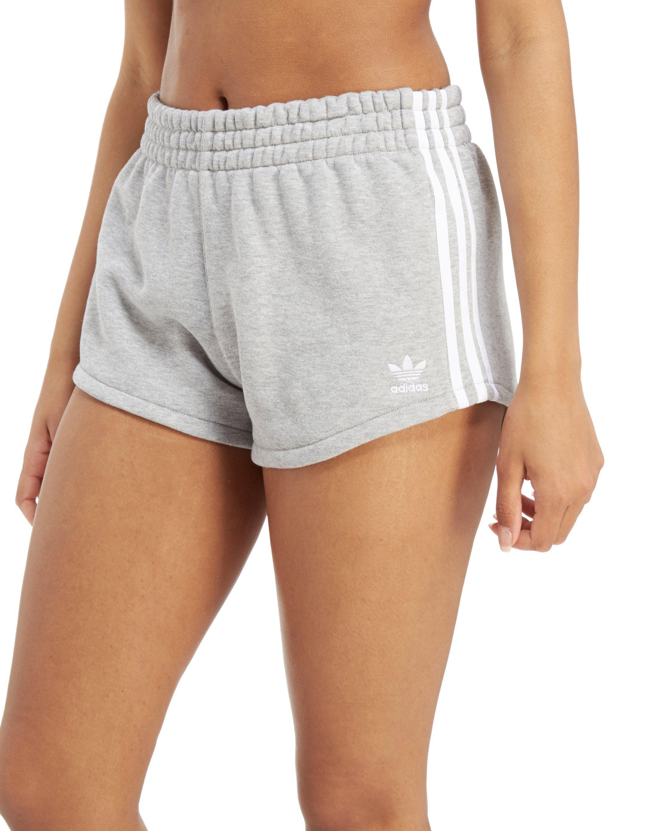 adidas Originals 3-stripes French Terry Shorts in Gray - Lyst