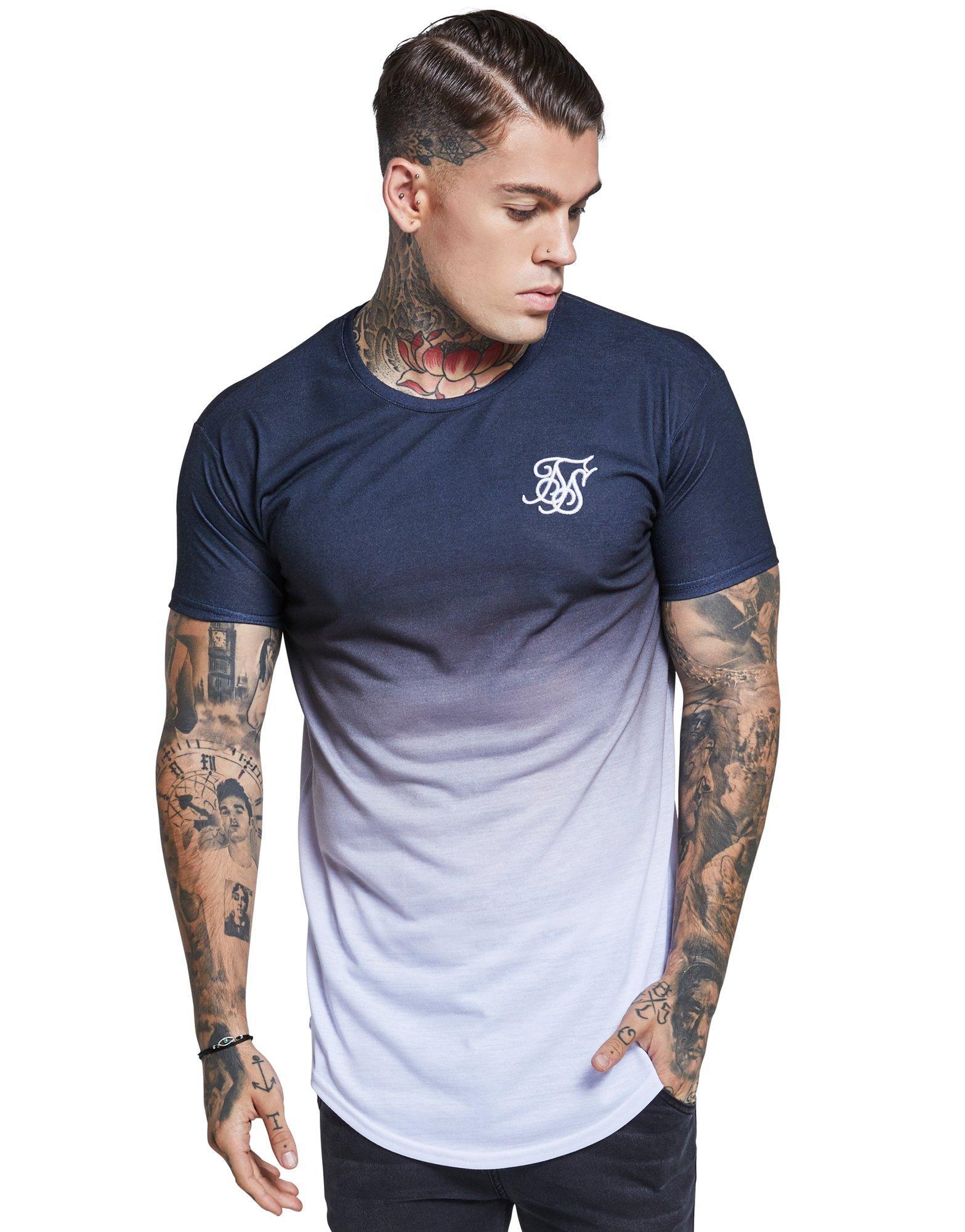 Lyst - Siksilk Watercolour Fade T-shirt in Blue for Men