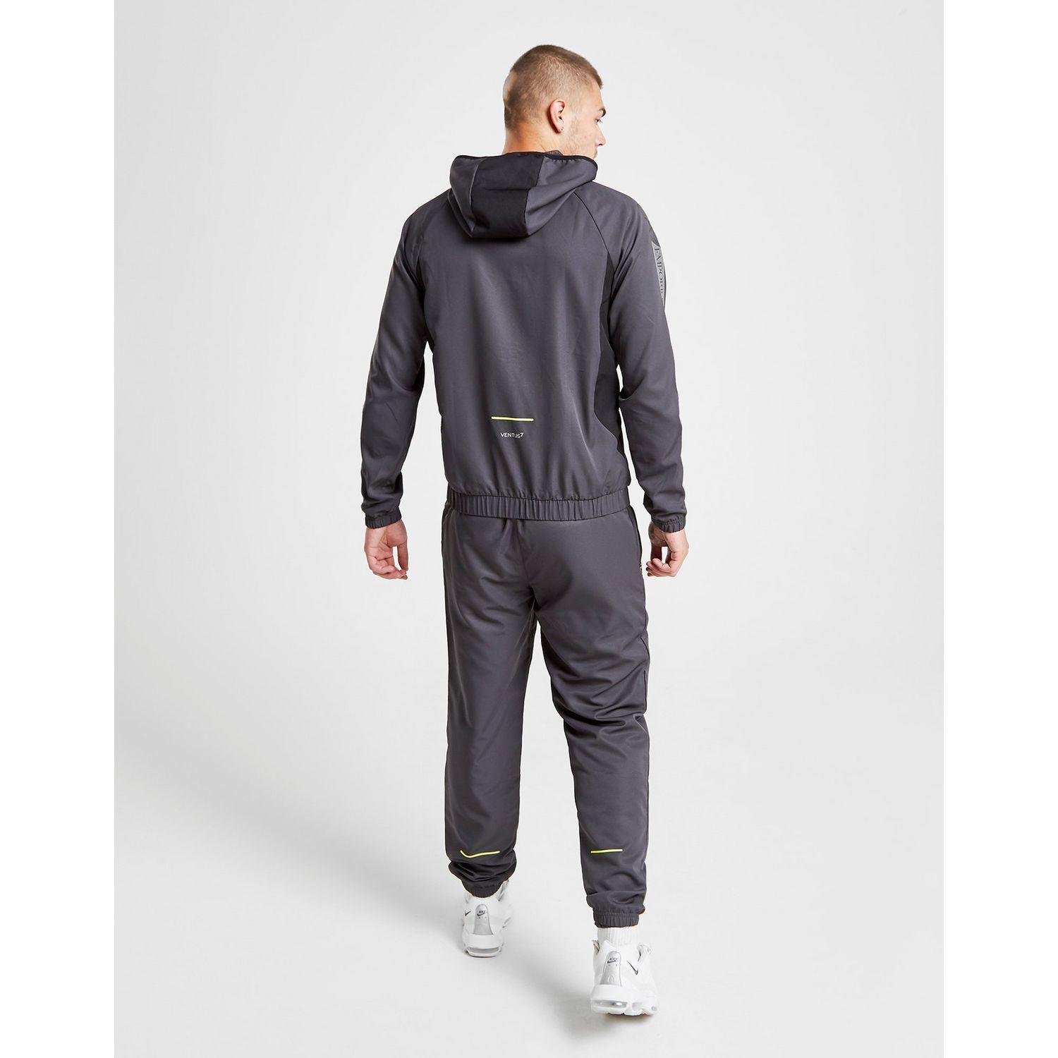 EA7 Synthetic Ventus Performance Woven Tracksuit in Grey/Black (Gray ...