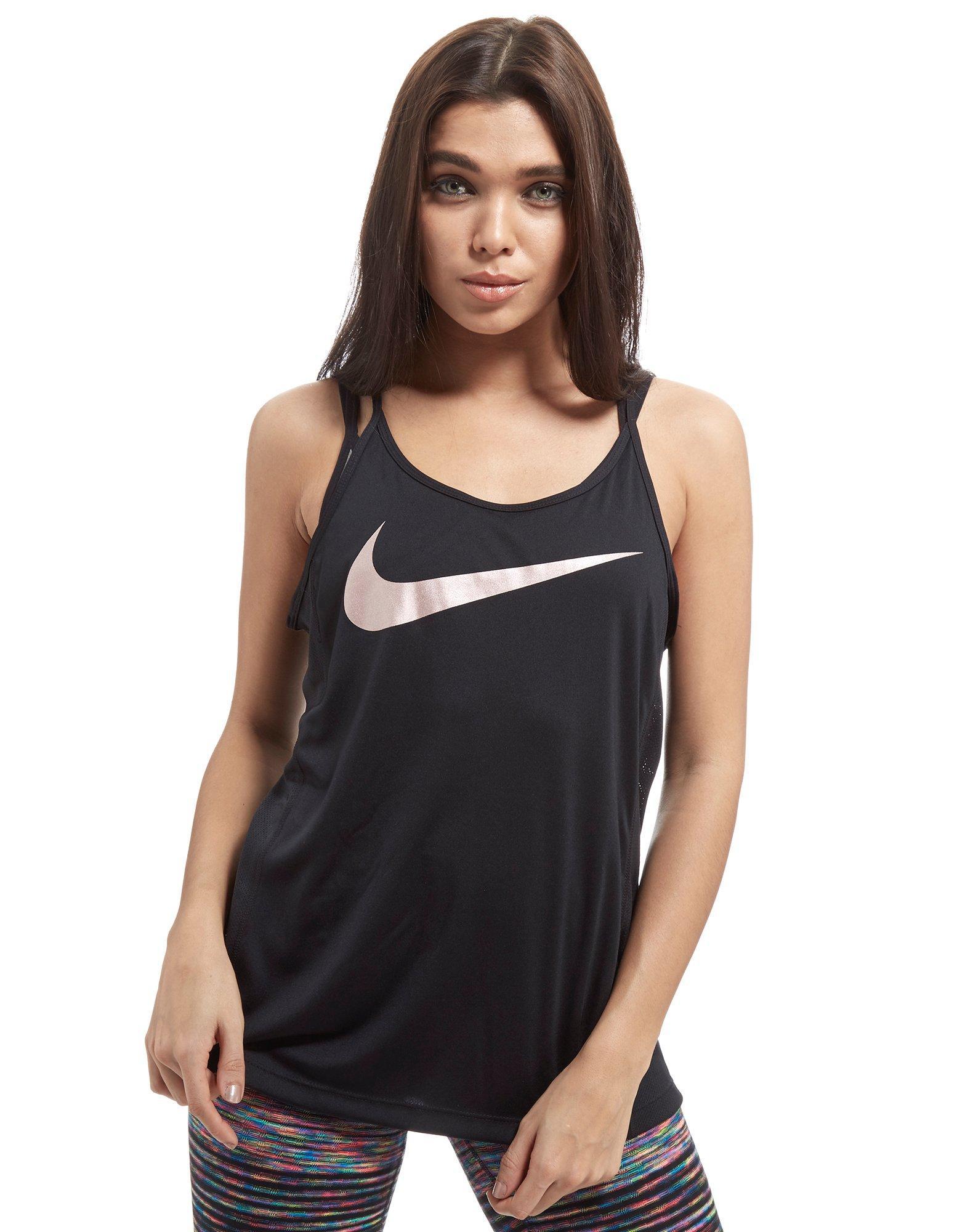 Lyst - Nike Swoosh Running Tank in Black