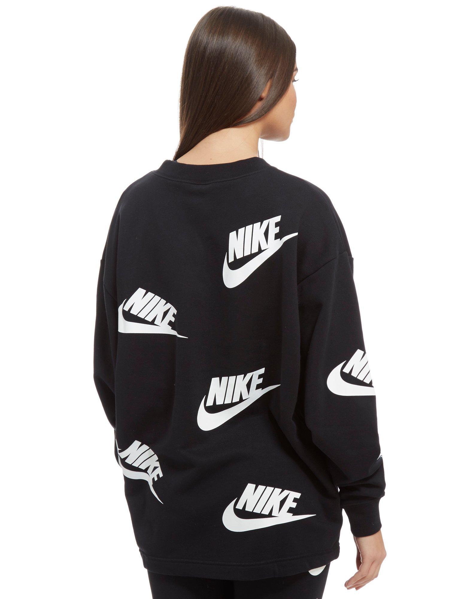 Lyst In Sweatshirt Print Crew Futura Black Nike All Over rC0xwqraB