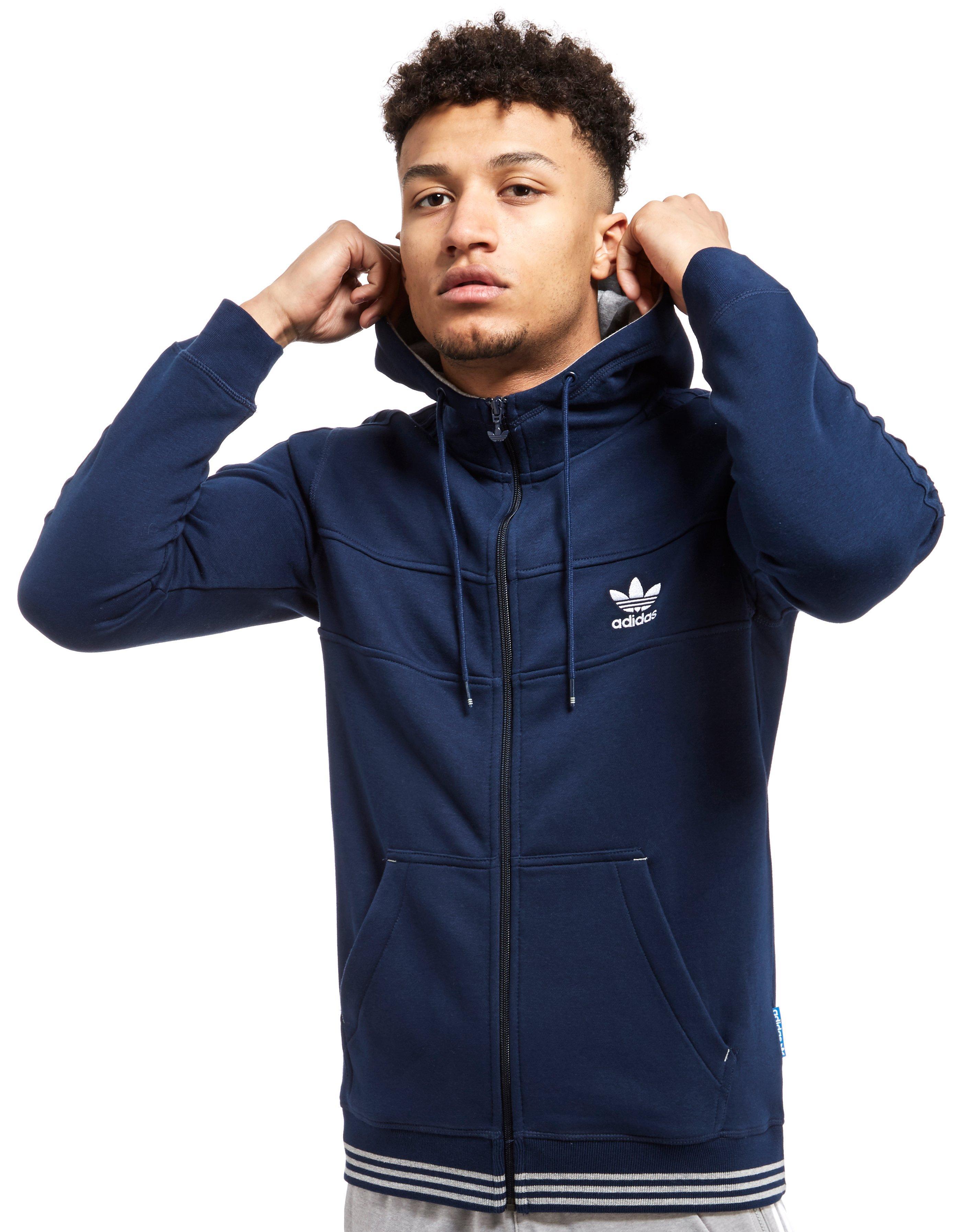 adidas zip up hoodie blue