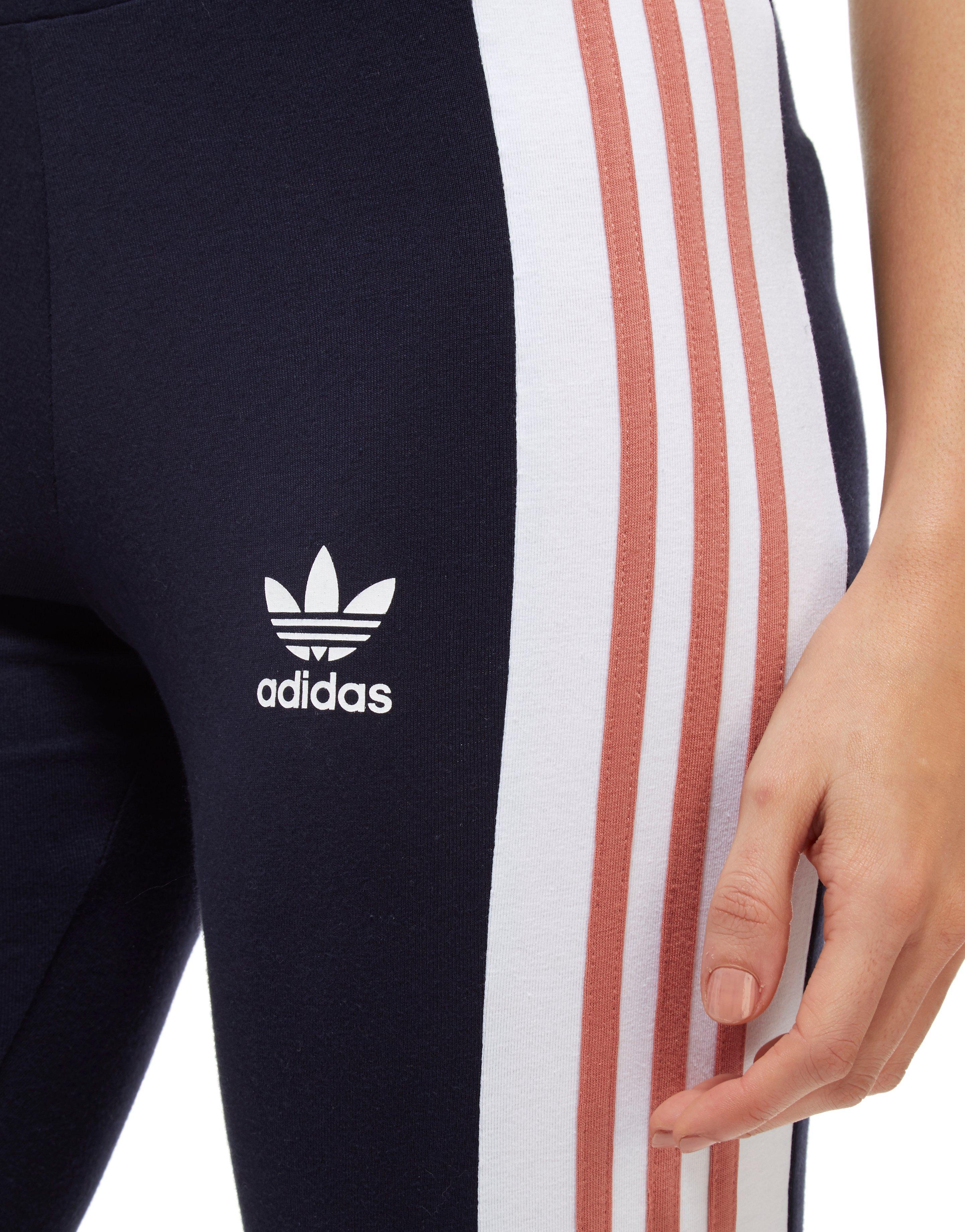 Adidas Originals Blue 3-stripes Panel Leggings Adidas Originals Blue 3-stripes Panel Leggings