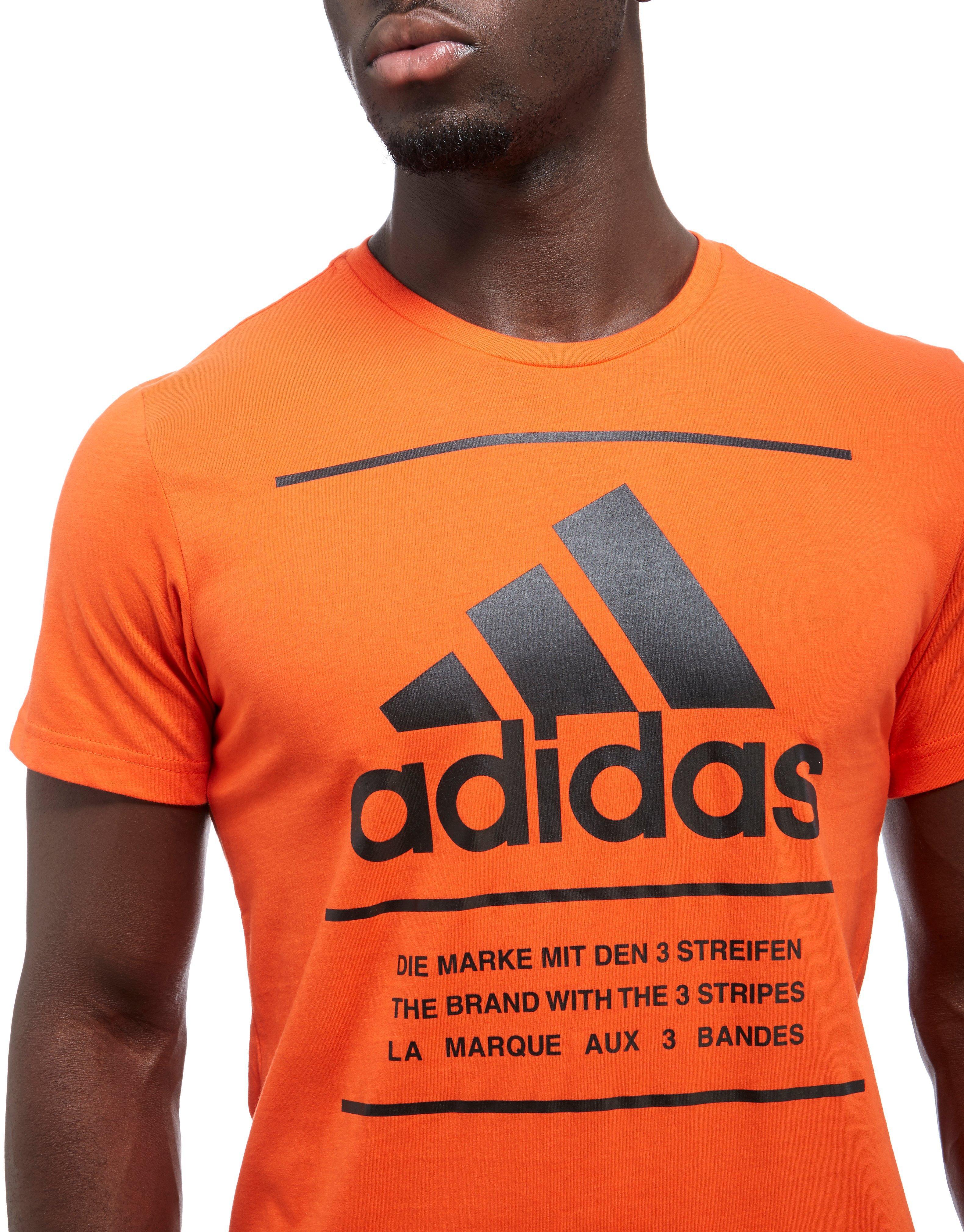 mens orange adidas t shirt