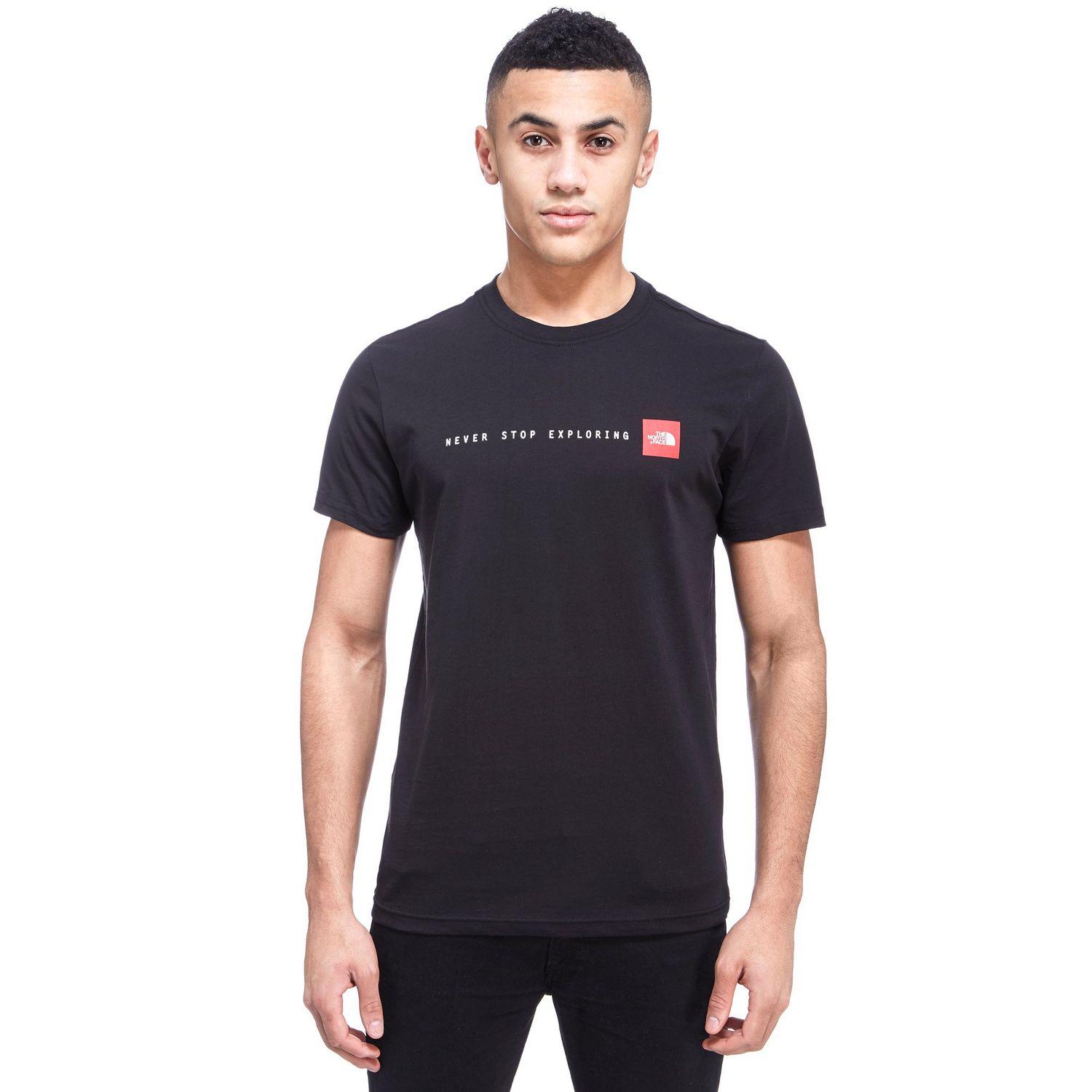 north face never stop exploring t shirt