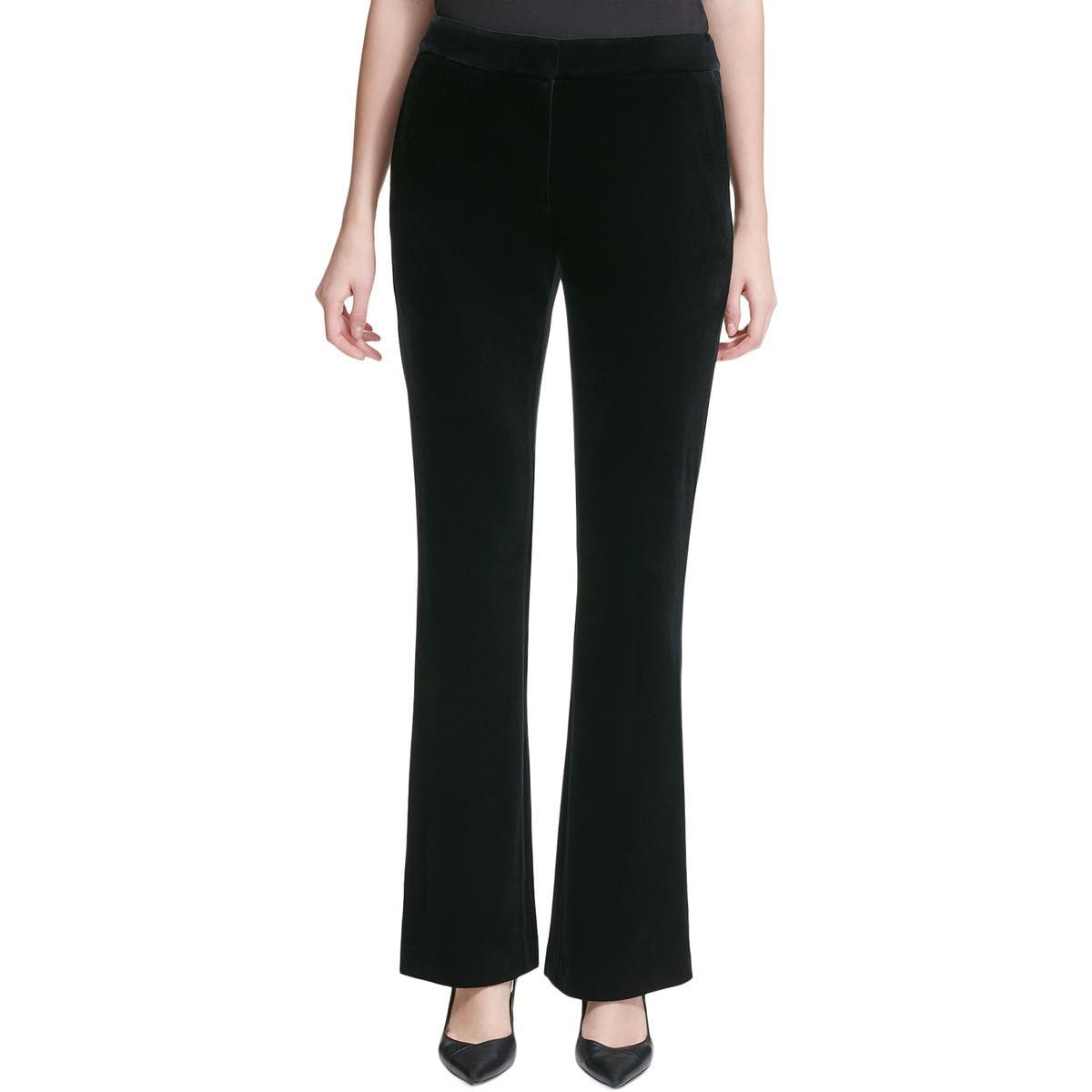 velvet straight leg pants