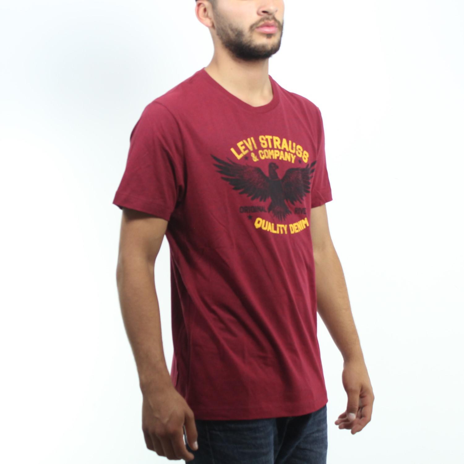 levi's burgundy t shirt