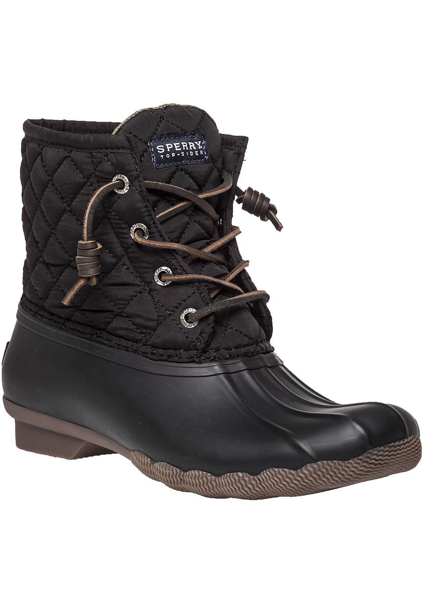sperry black saltwater duck boots