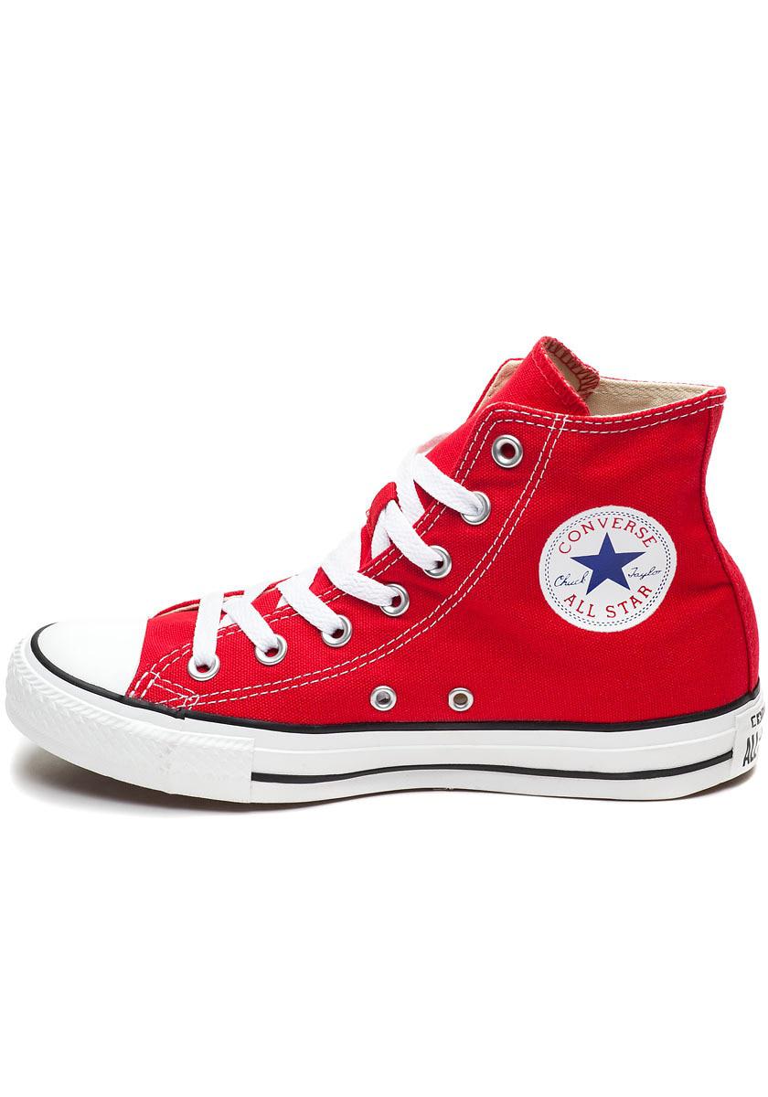 Lyst - Converse Chuck Taylor All-star High-top Sneaker Red Canvas in Black
