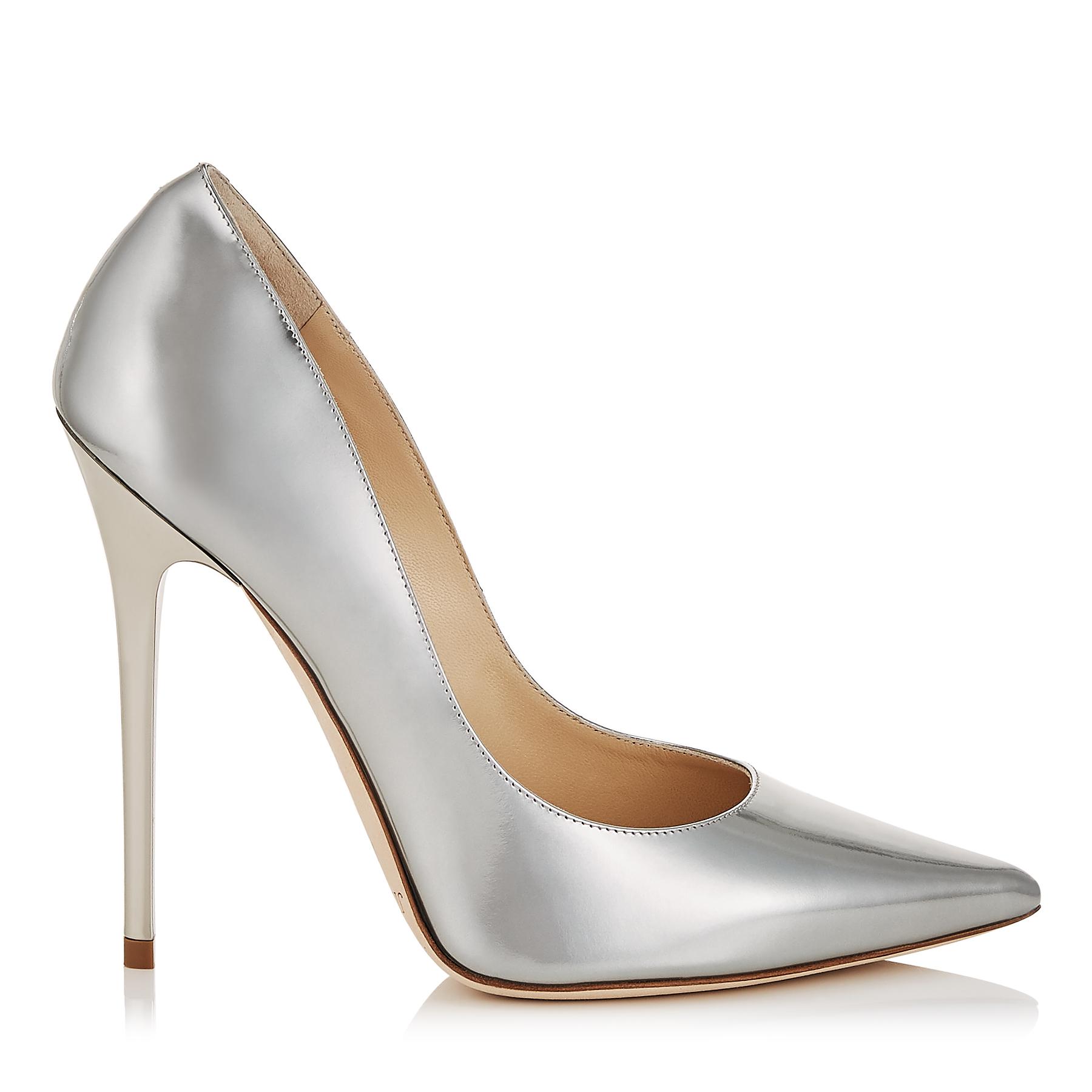 Lyst - Jimmy Choo Anouk Silver Liquid Mirror Leather Pointy Toe Pumps ...