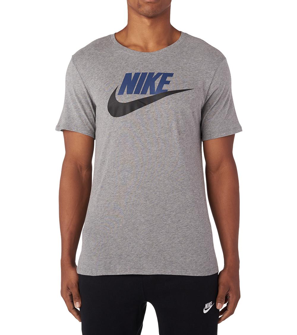 Nike Men/'s Sportswear Embroidered Swoosh T-Shirt Black//White 827021-011